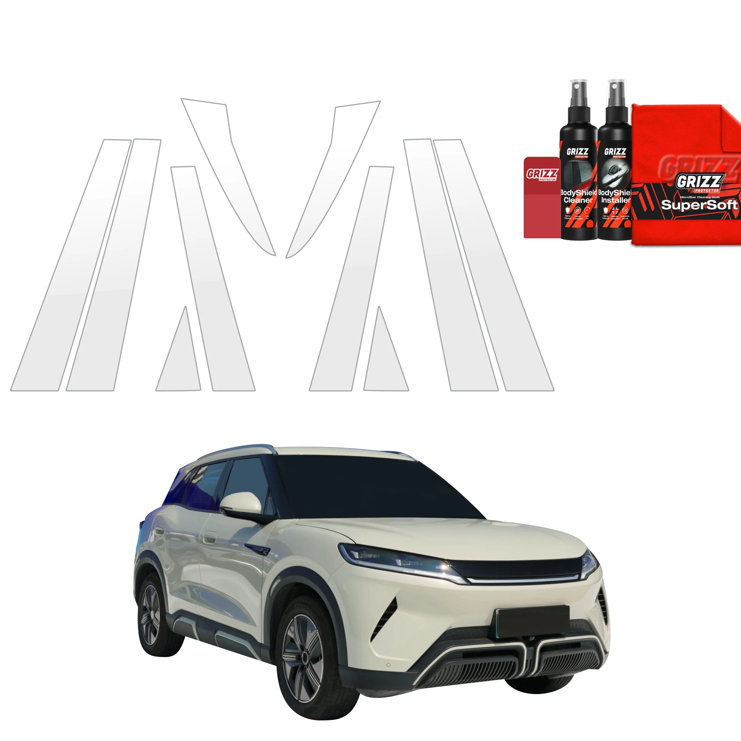 10in1 Schutzfolie für B-C-Säule - BYD ATTO 2 (2025-2026)