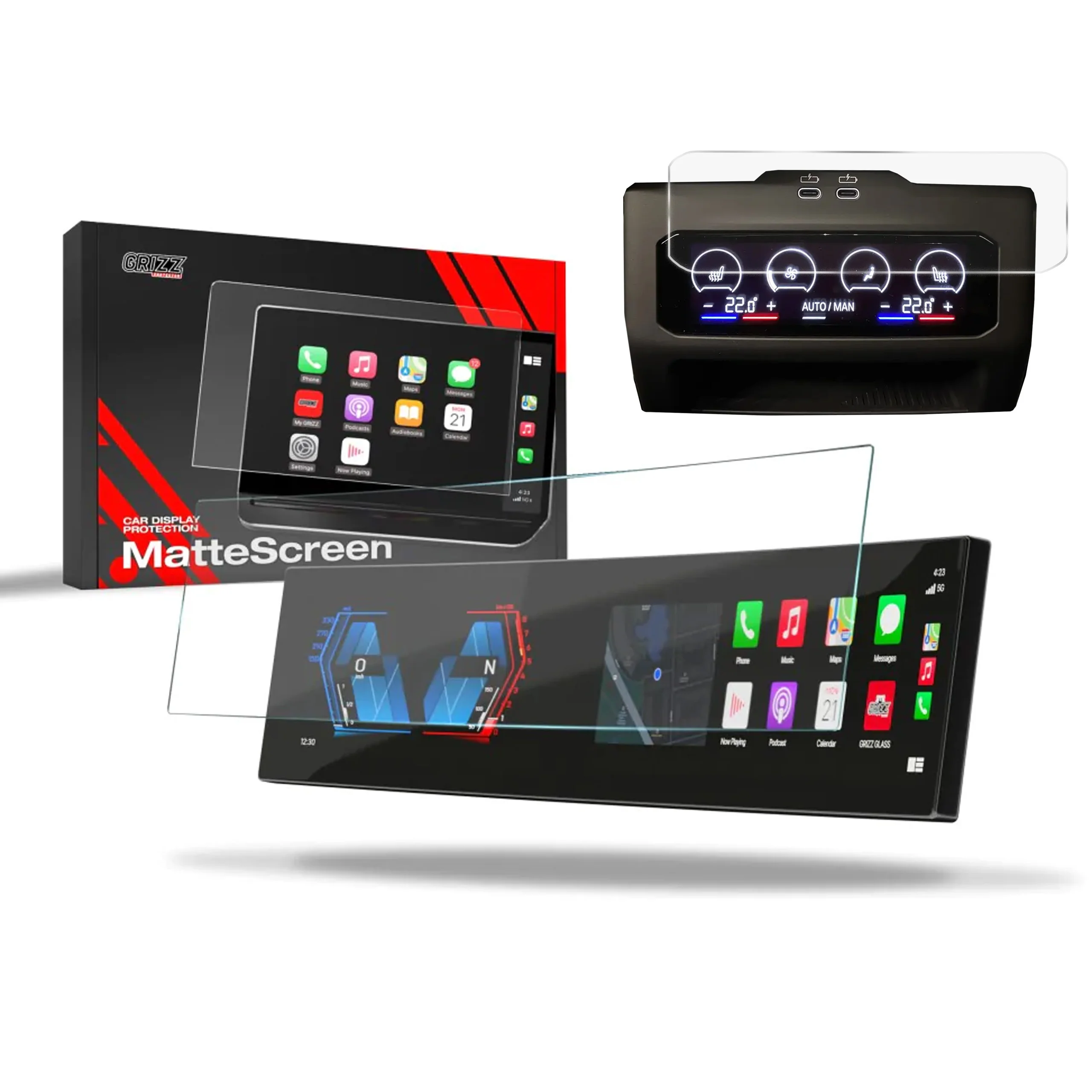 2in1 Displayschutzfolie für BMW 5 G60 (2025) Anti-Fingerprint, Matt