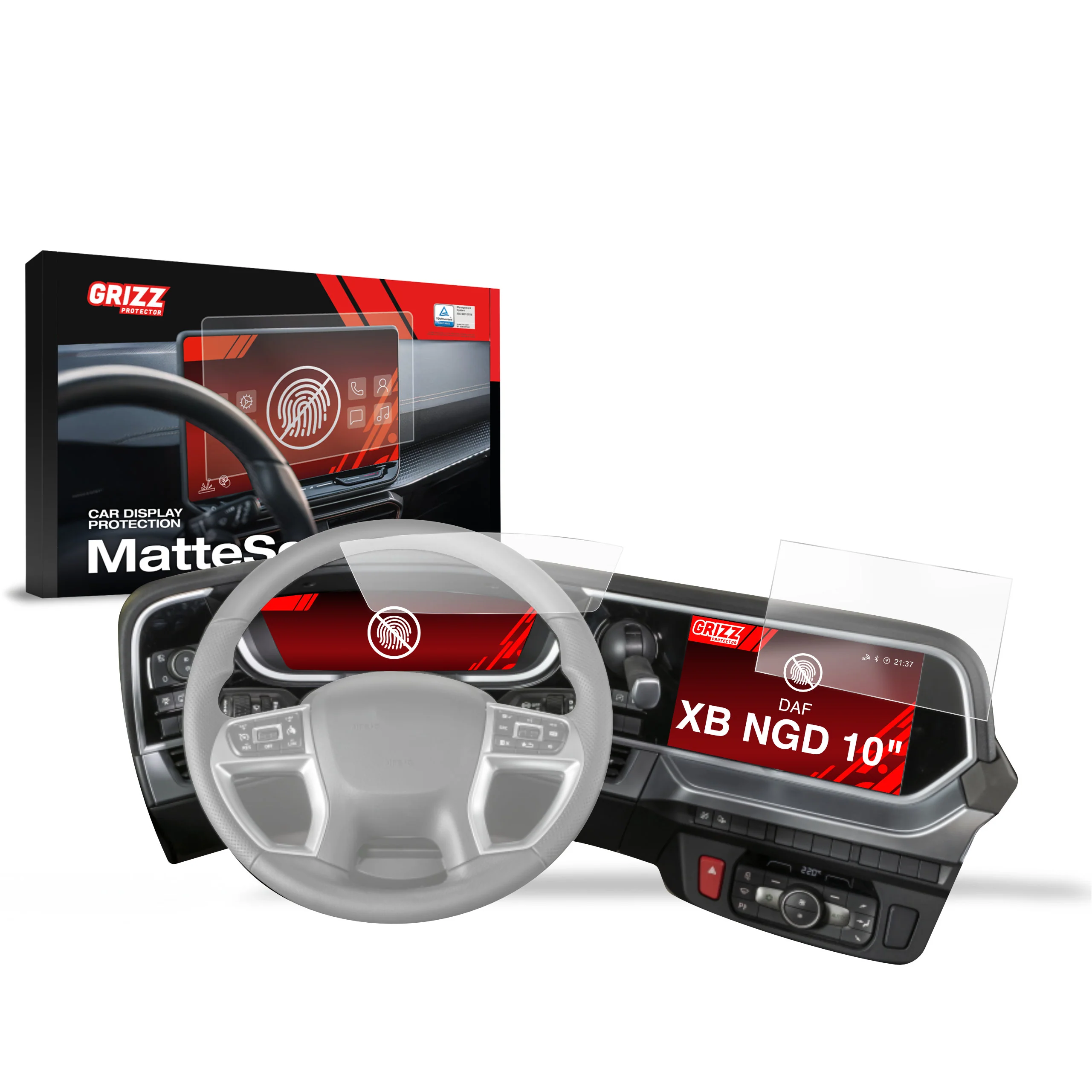 2in1 Displayschutzfolie für DAF XB NGD Anti-Fingerprint, Matt - Image 8