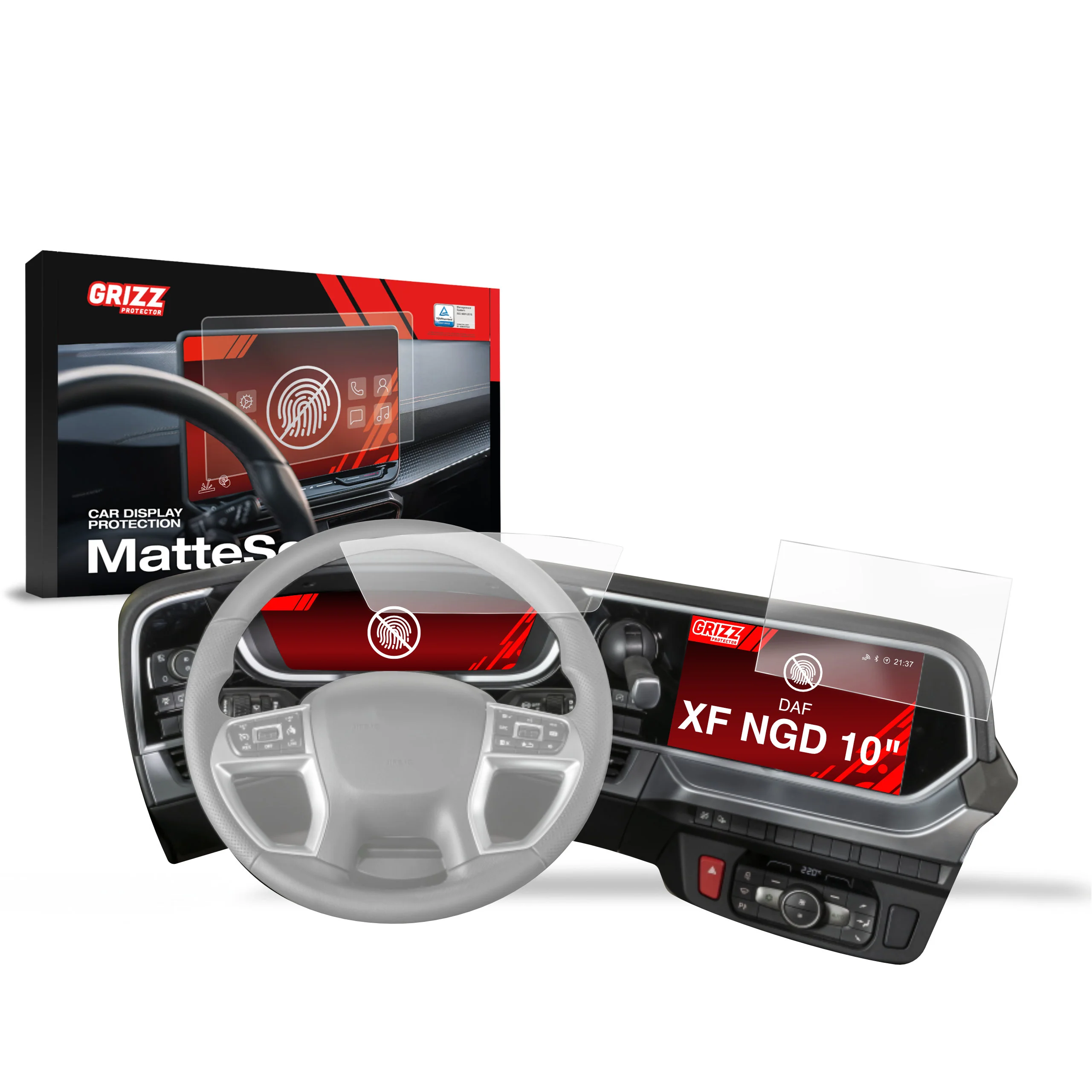 2in1 Displayschutzfolie für DAF XF NGD Anti-Fingerprint, Matt - Image 8