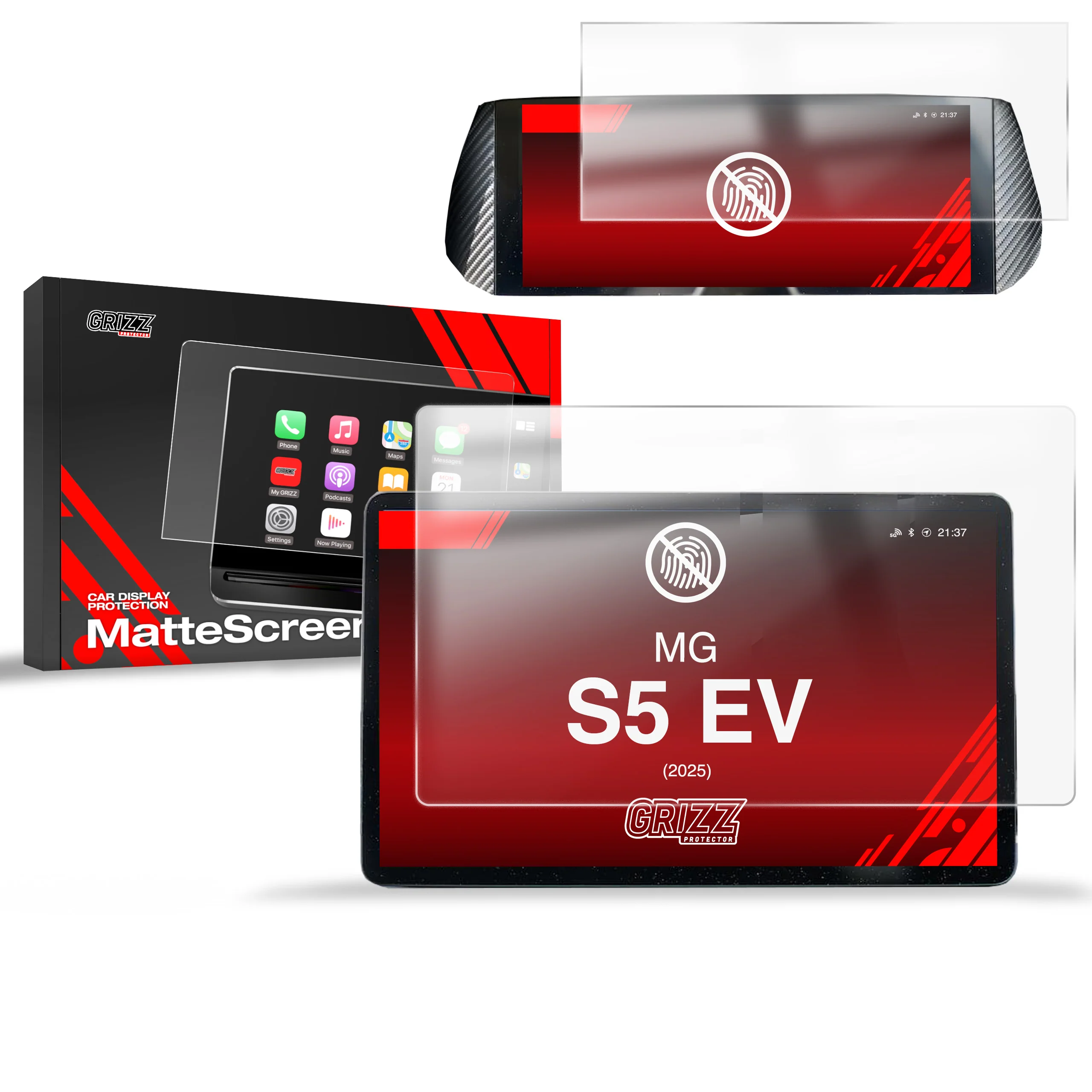 2in1 Displayschutzfolie für MG S5 EV 12,8" (2025) Anti-Fingerprint, Matt