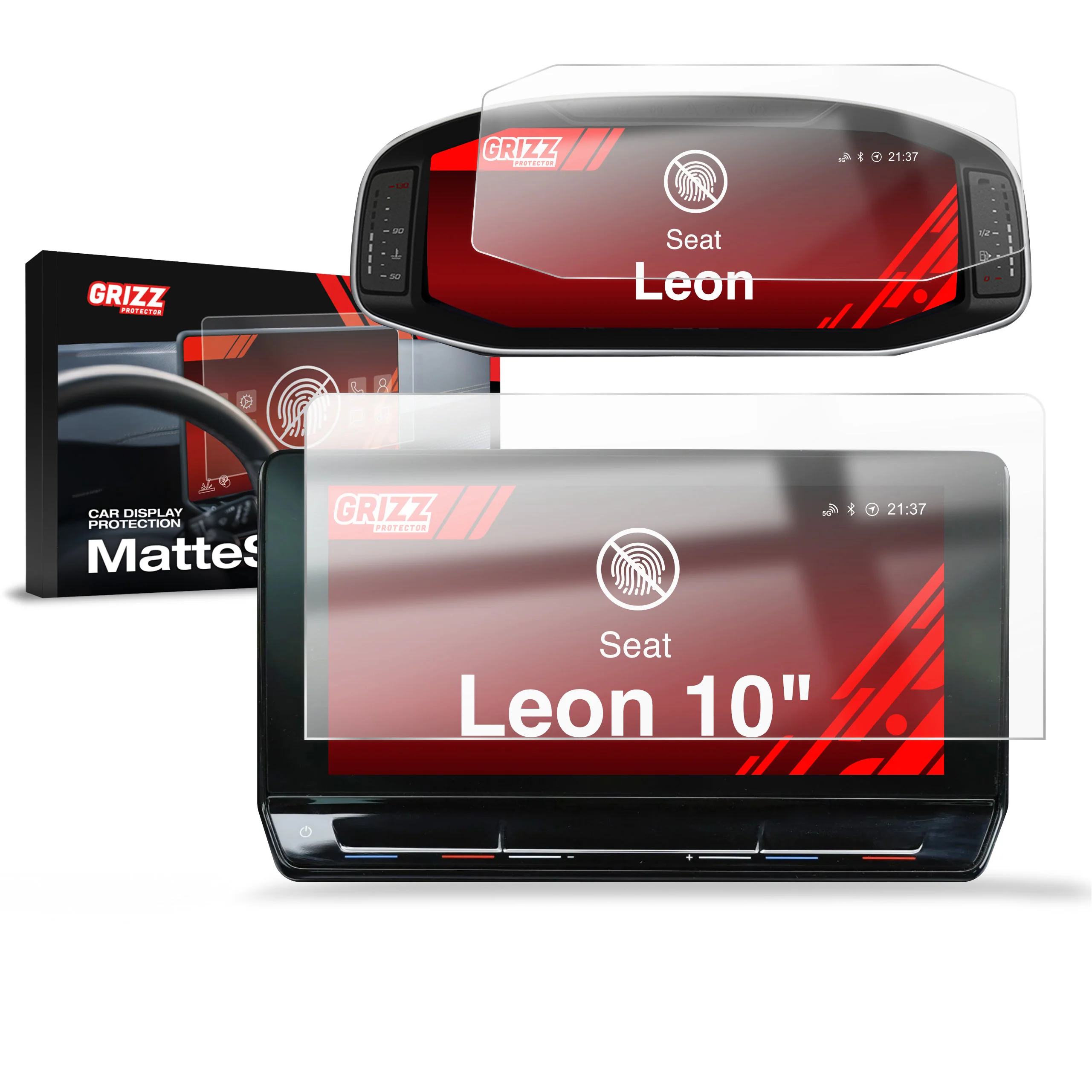 2in1 Displayschutzfolie für Seat Leon 10" (2020-2024) Anti-Fingerprint, Matt - Image 8