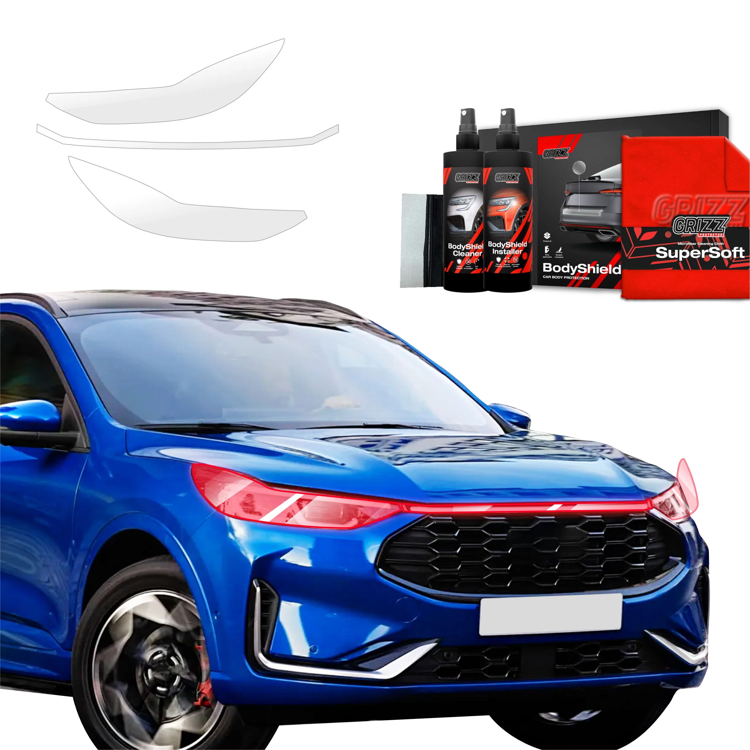 2in1 Schutzfolie für Scheinwerfer - Ford Kuga Active X Facelift (2024-2026)