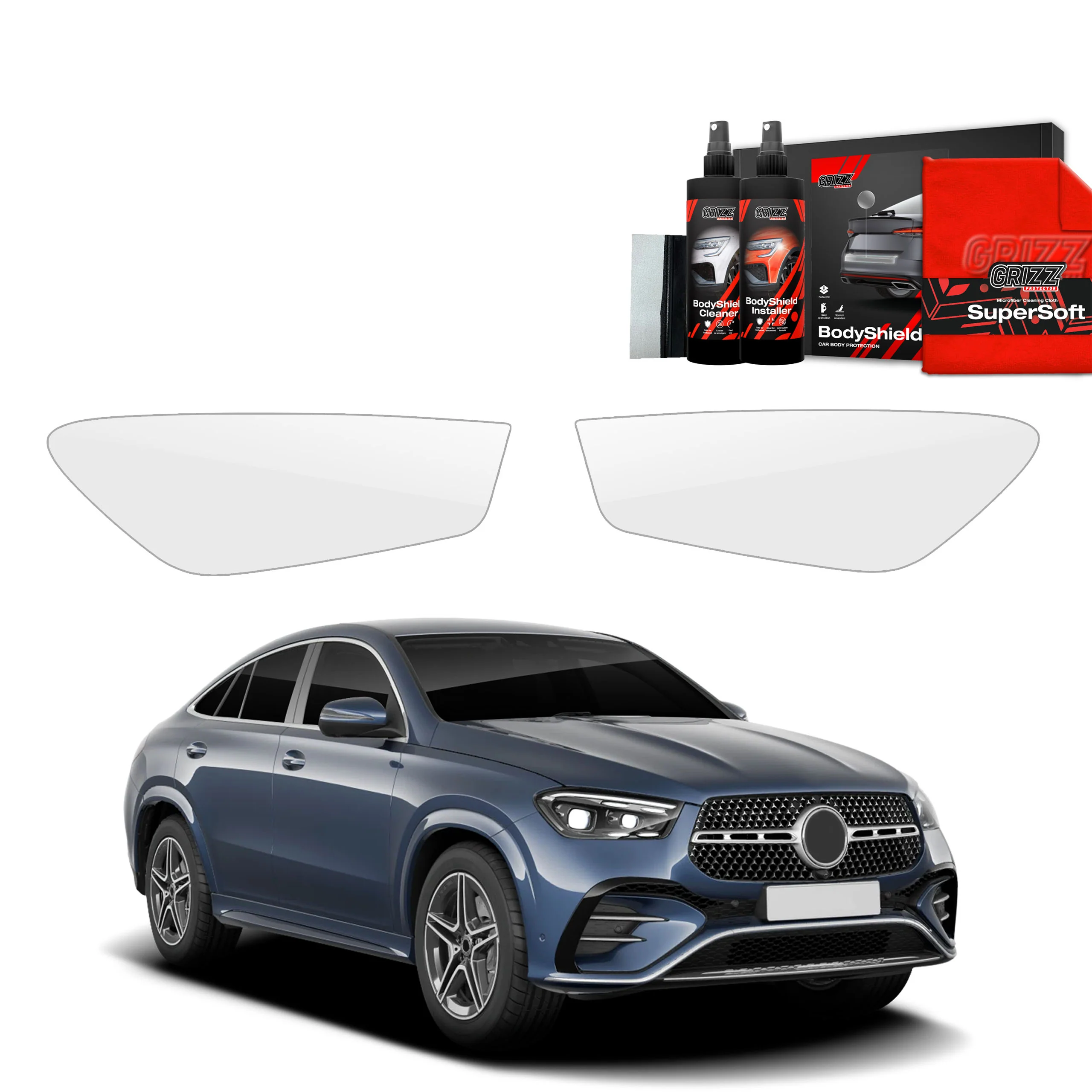 2in1 Schutzfolie für Scheinwerfer - Mercedes GLE 450d (2023-2026)