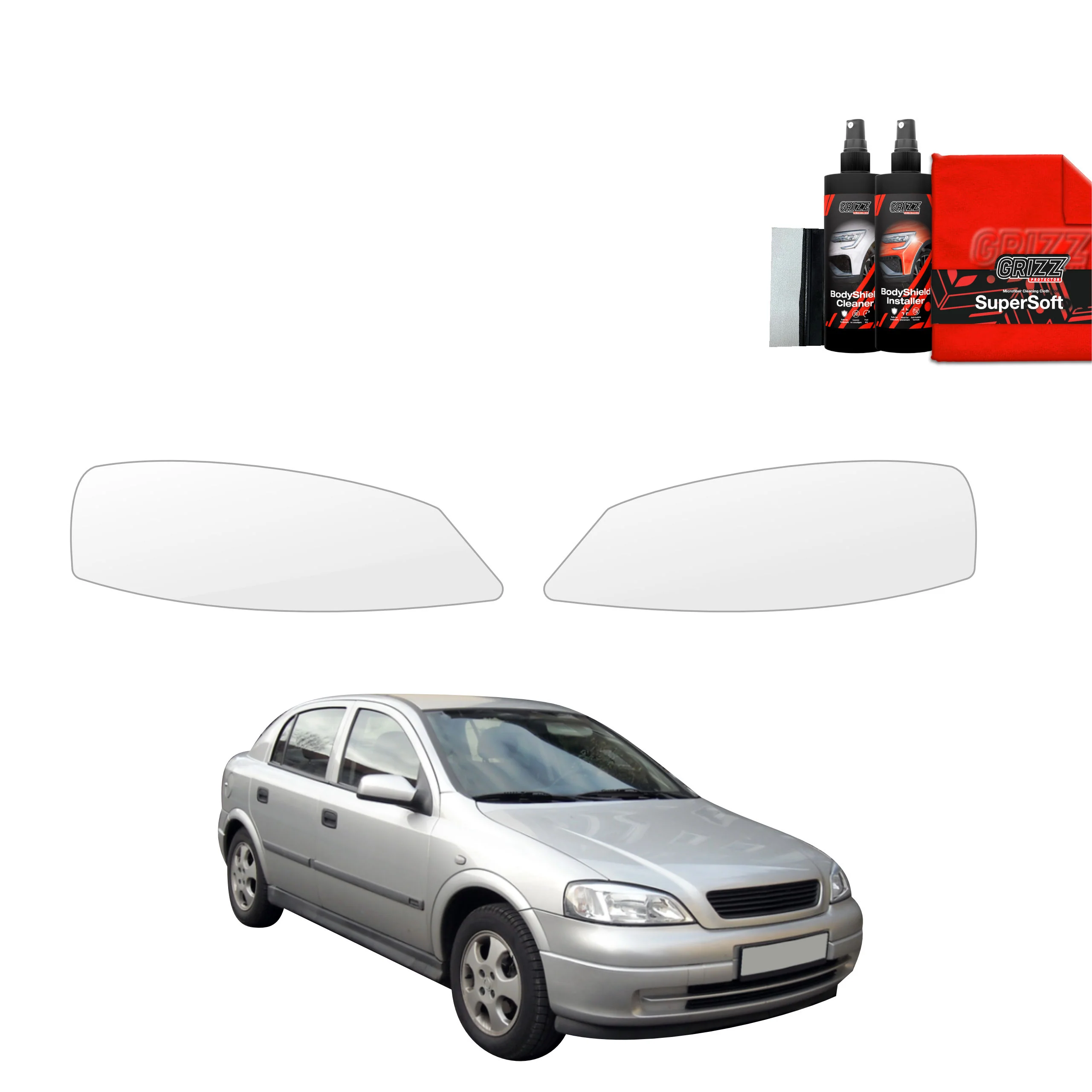 2in1 Schutzfolie für Scheinwerfer - Opel Astra G Hatchback 5D (1998-2009)