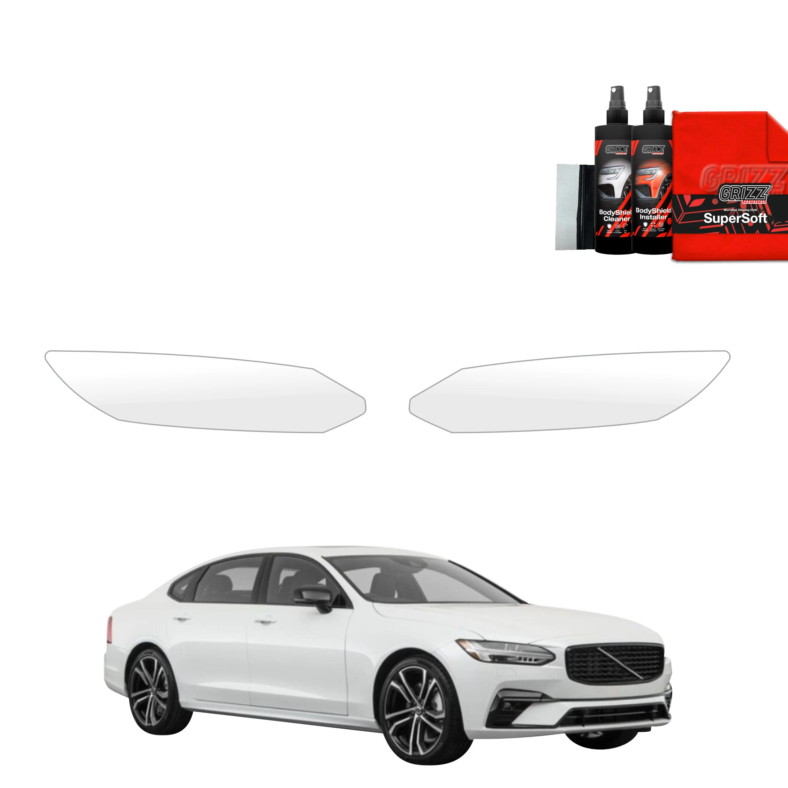 2in1 Schutzfolie für Scheinwerfer - Volvo S90 Sedan 5D (2016-2020)