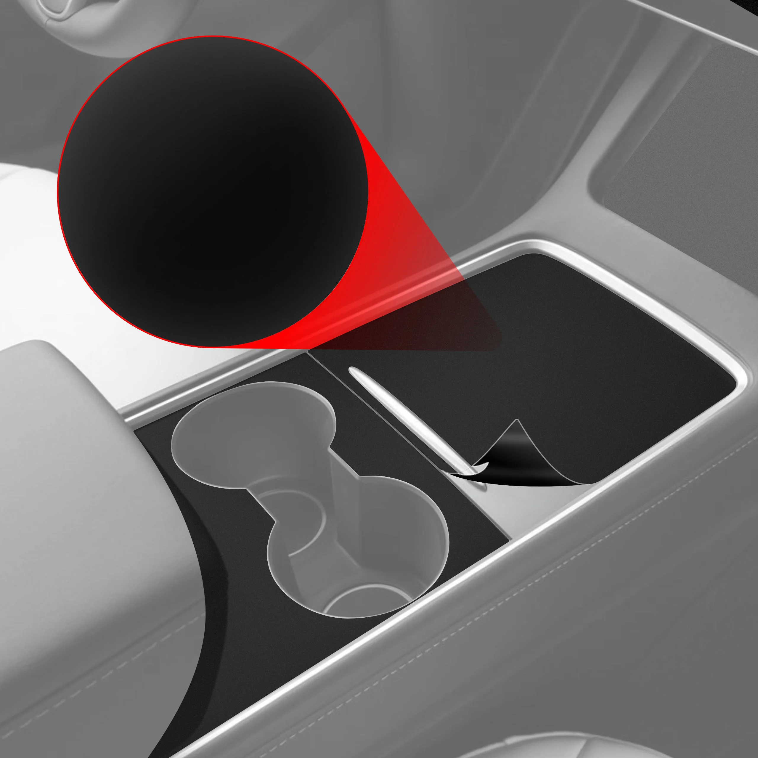 2in1 Schutzfolien für Mittelkonsole - Audi A6 C9 (2025-2026) Schwarz Matt Antifingerprint - Image 2