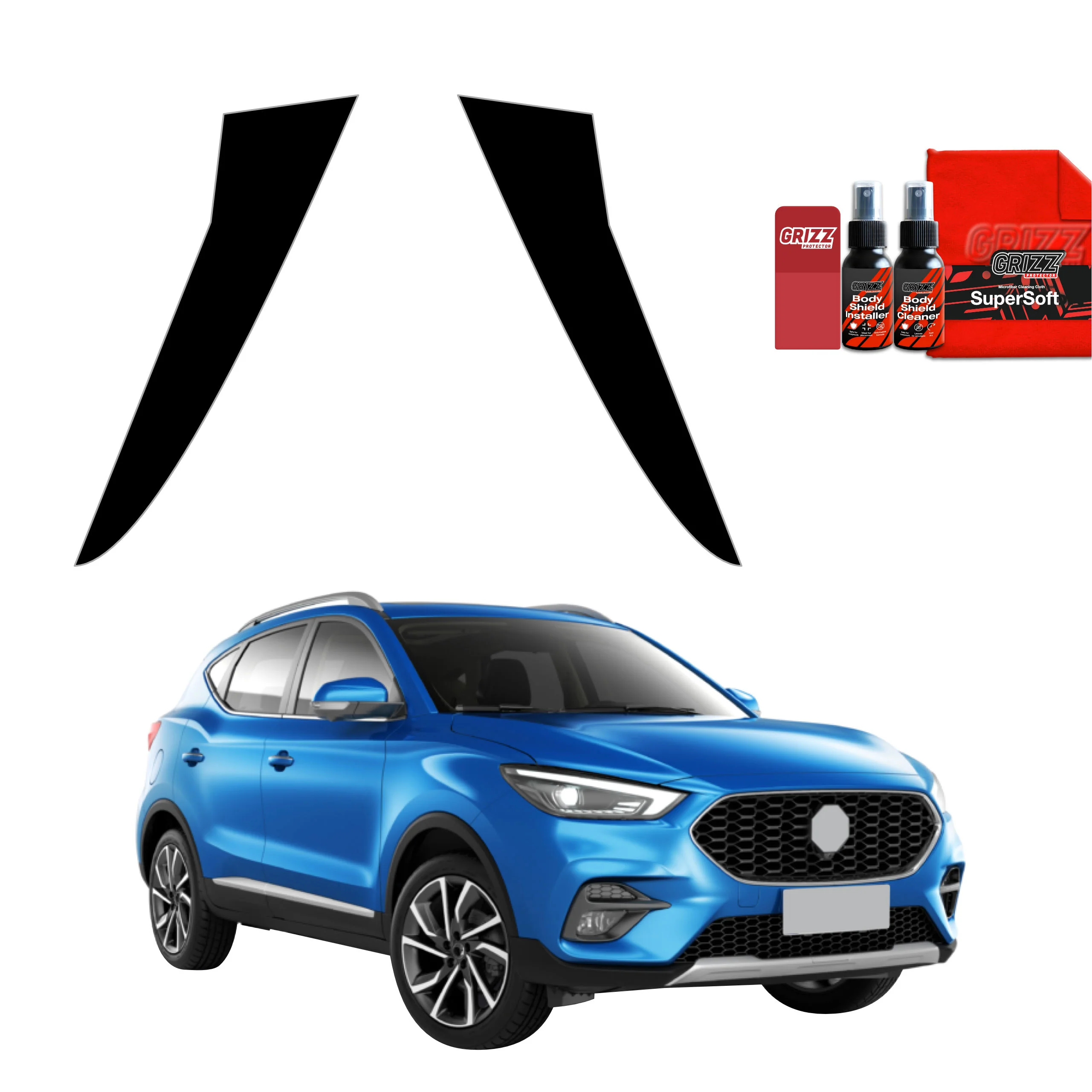 2in1 Schwarze schutzfolie für C-Säule - MG ZS Classic (2019-2025)