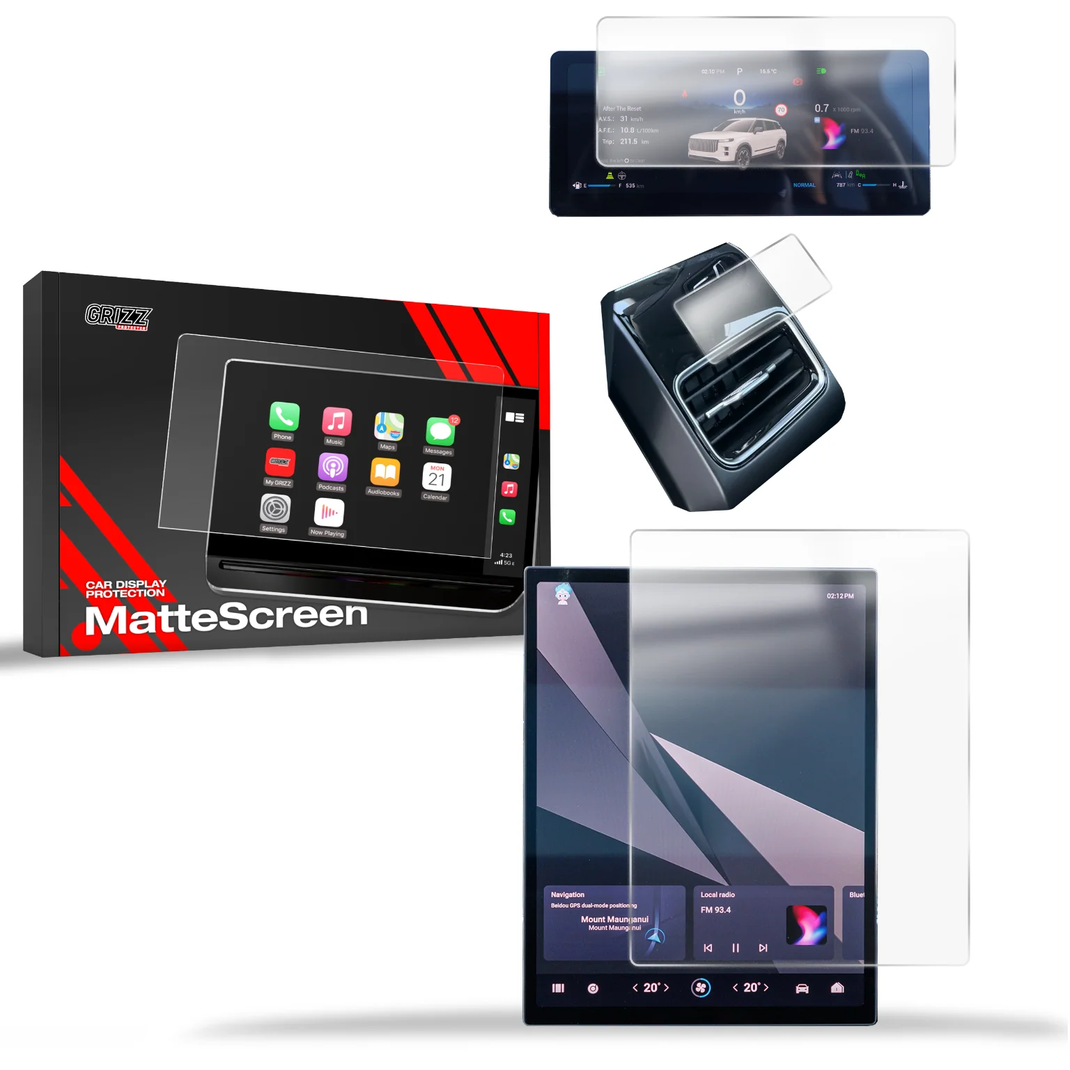 3in1 Displayschutzfolie für Jaecoo J7 13,2" (2024-2025) Anti-Fingerprint, Matt