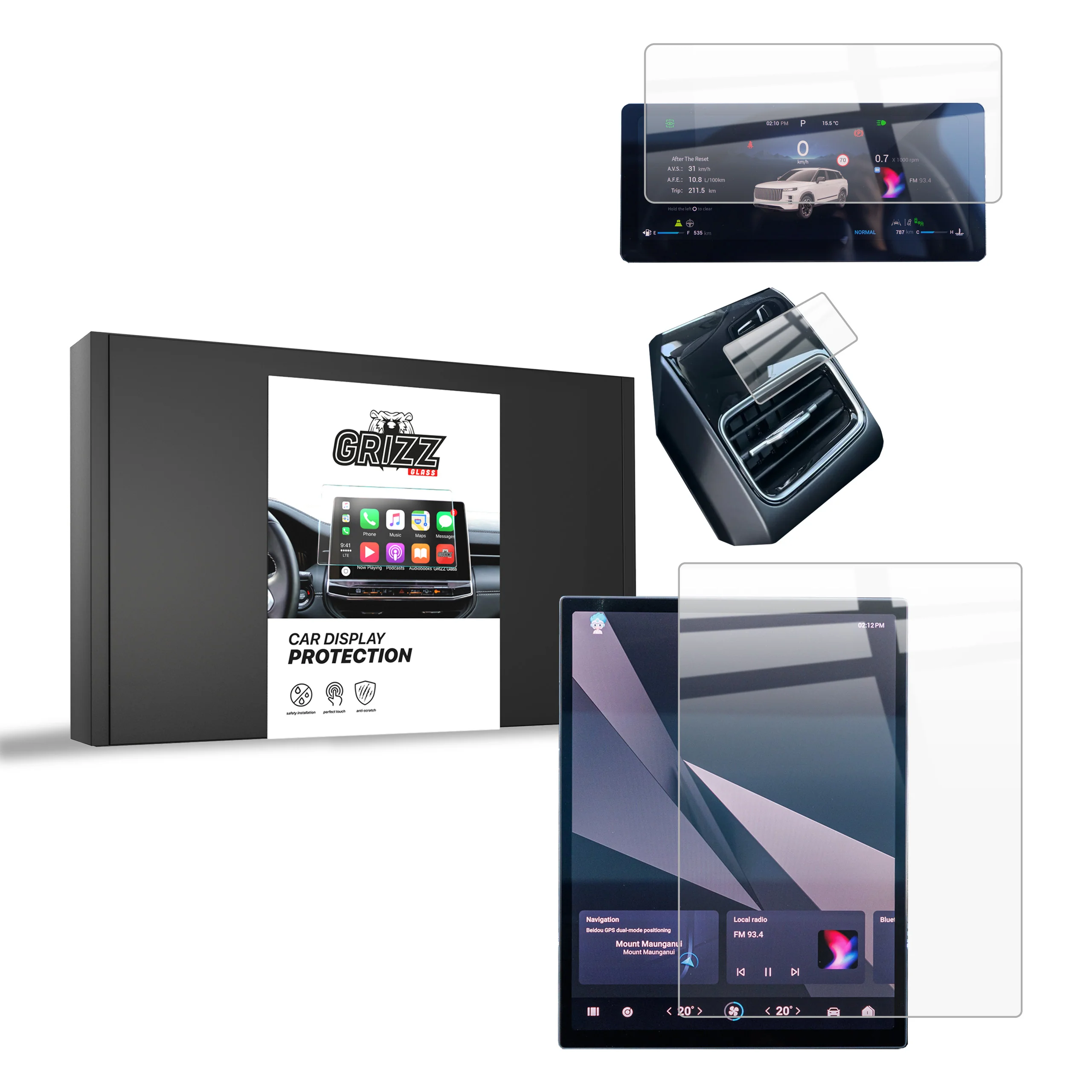 3in1 Displayschutzfolie für Jaecoo J7 13,2" (2024-2025) Navi Folie, Kratzfest, Klar