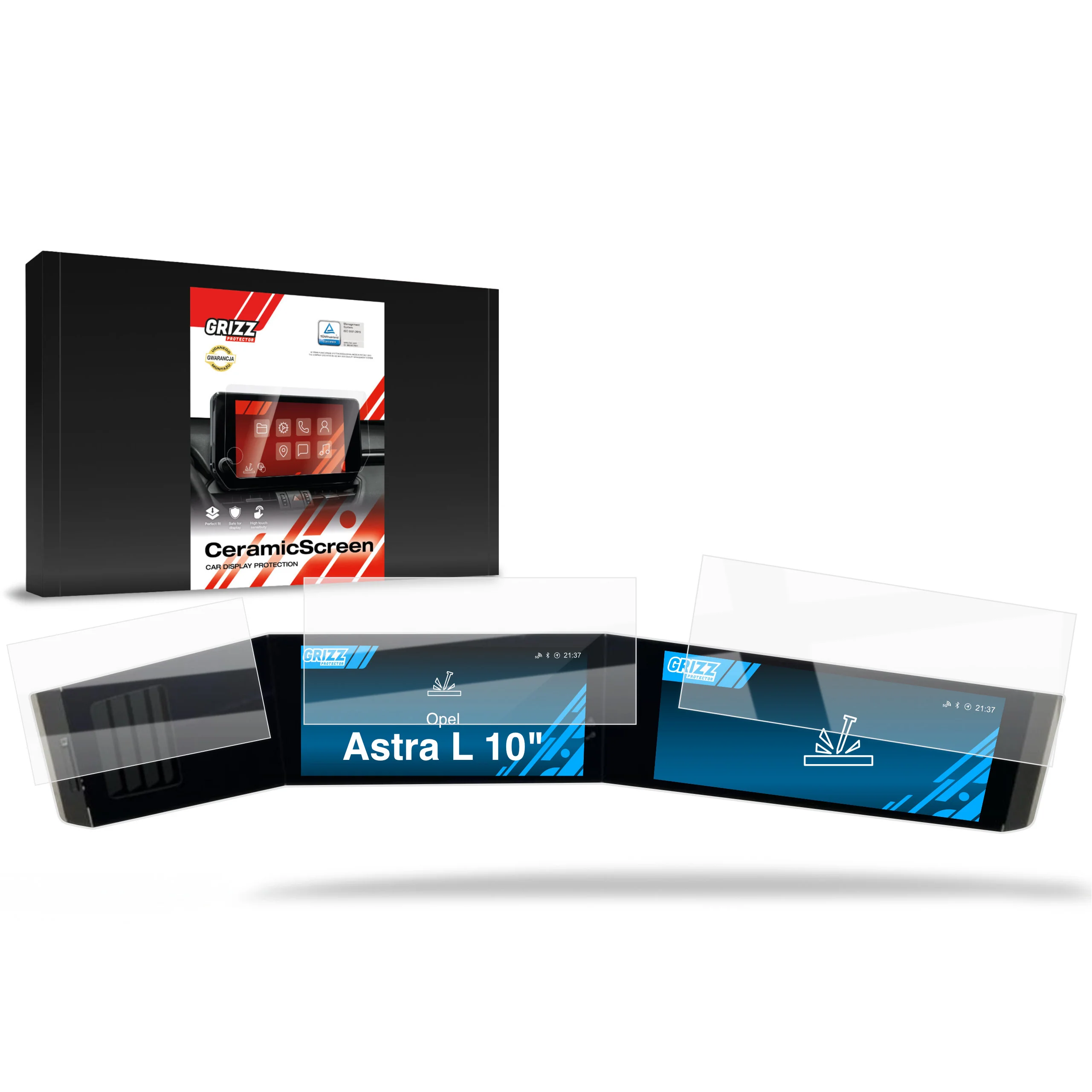 3in1 Displayschutzfolie für Opel Astra L Pure Panel 10" (2021-2026) Navi Folie, Kratzfest, Klar