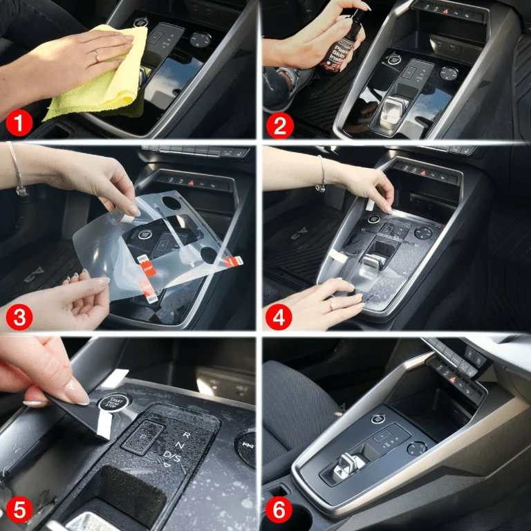 4in1 Mittelkonsole Schutzfolie für Skoda Superb 3 (2015-2024) Matt - Image 4