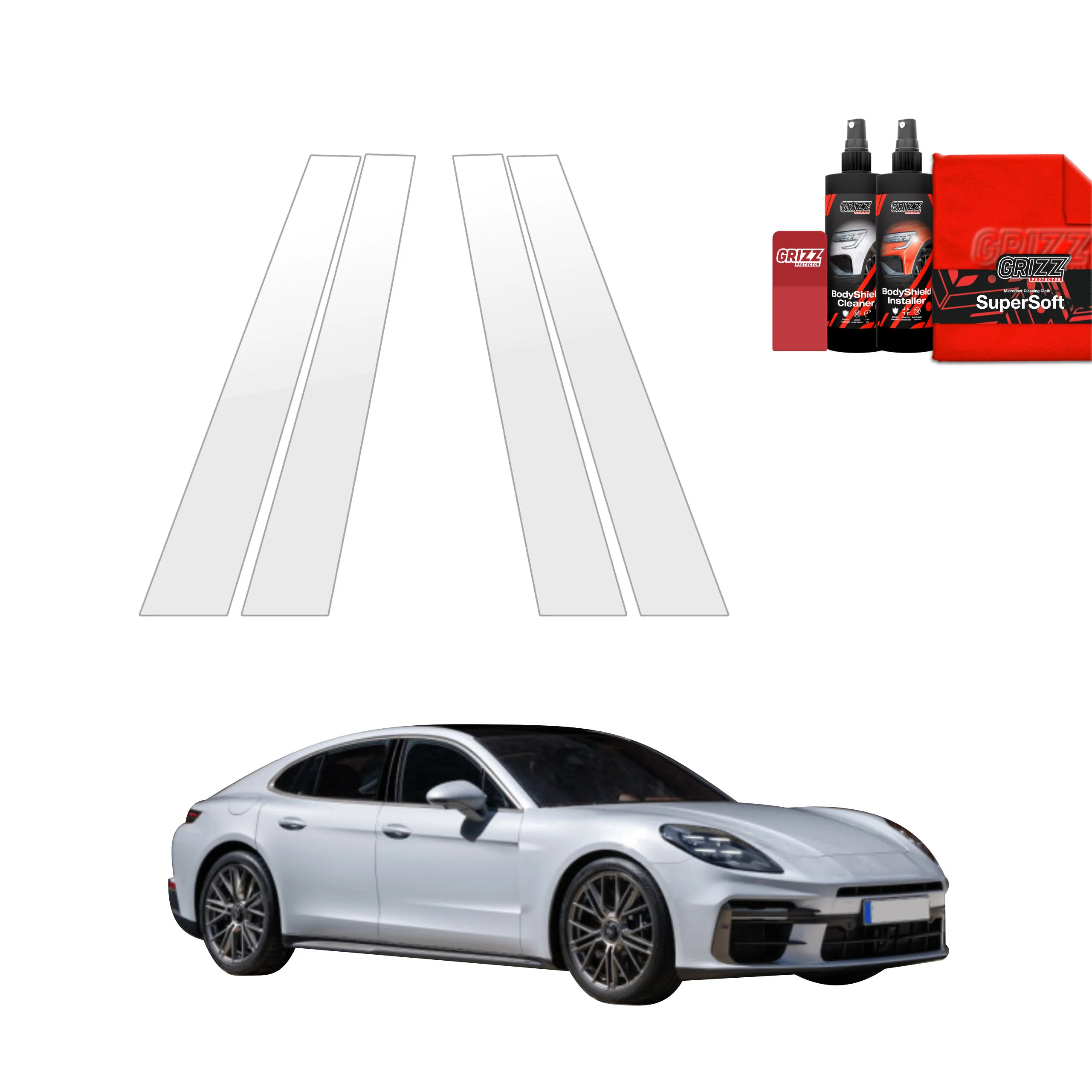 4in1 Schutzfolie für A-B-C-Säule - Porsche Panamera 2 (2016-2024)