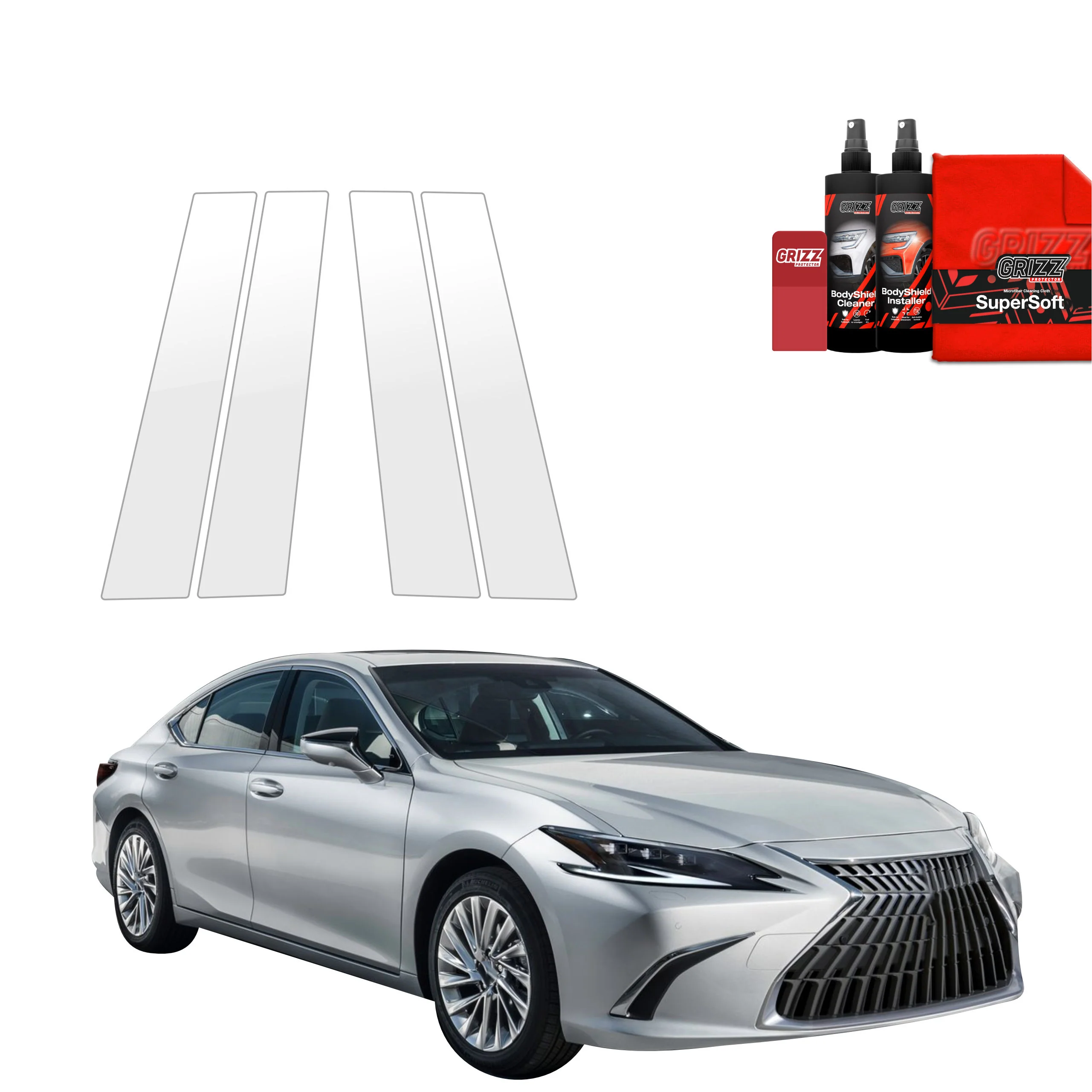 4in1 Schutzfolie für B-C-Säule - Lexus ES 300h (2021-2024)