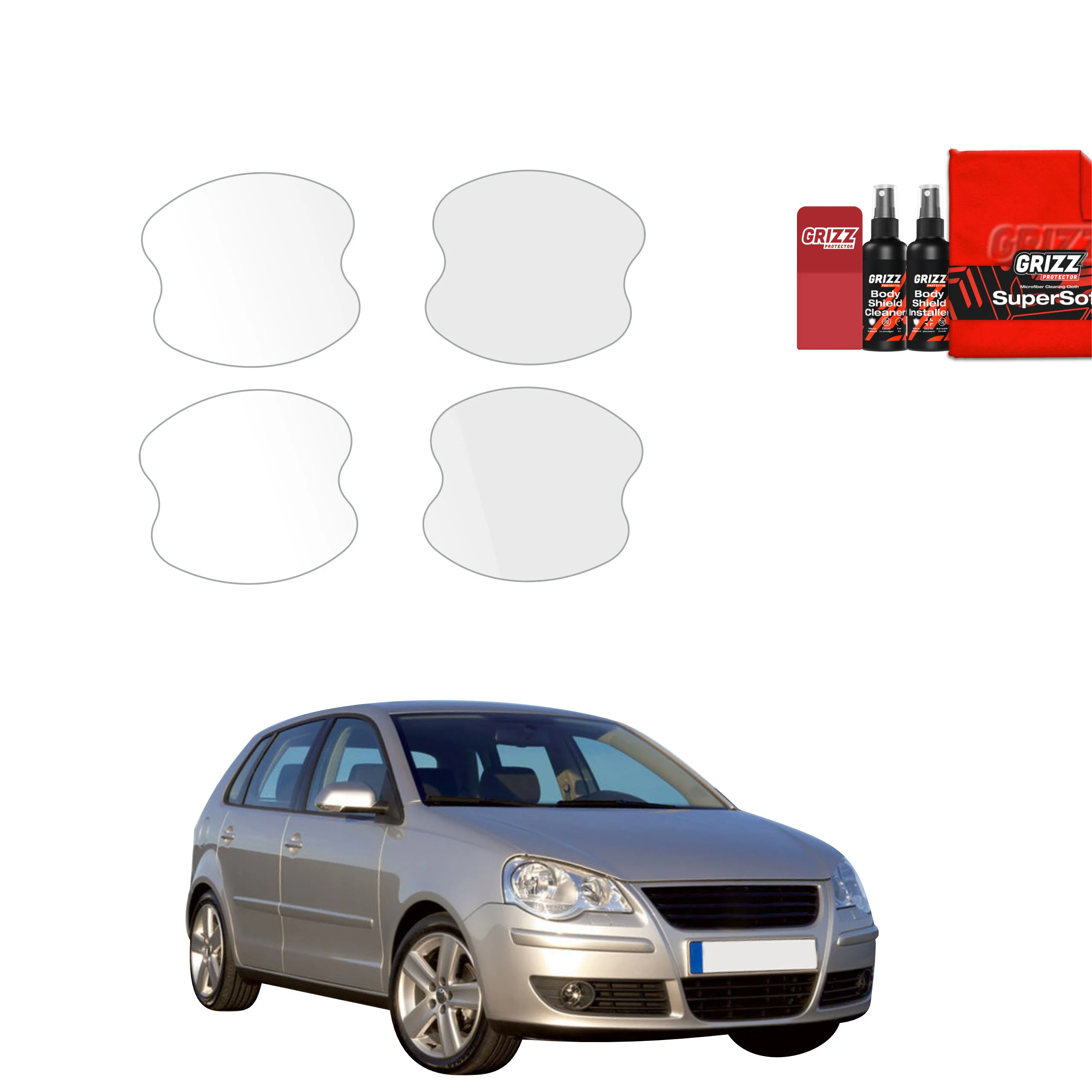 4in1 Schutzfolie für Türgriffmulden - Volkswagen Polo Hatchback 5D (2001-2009)