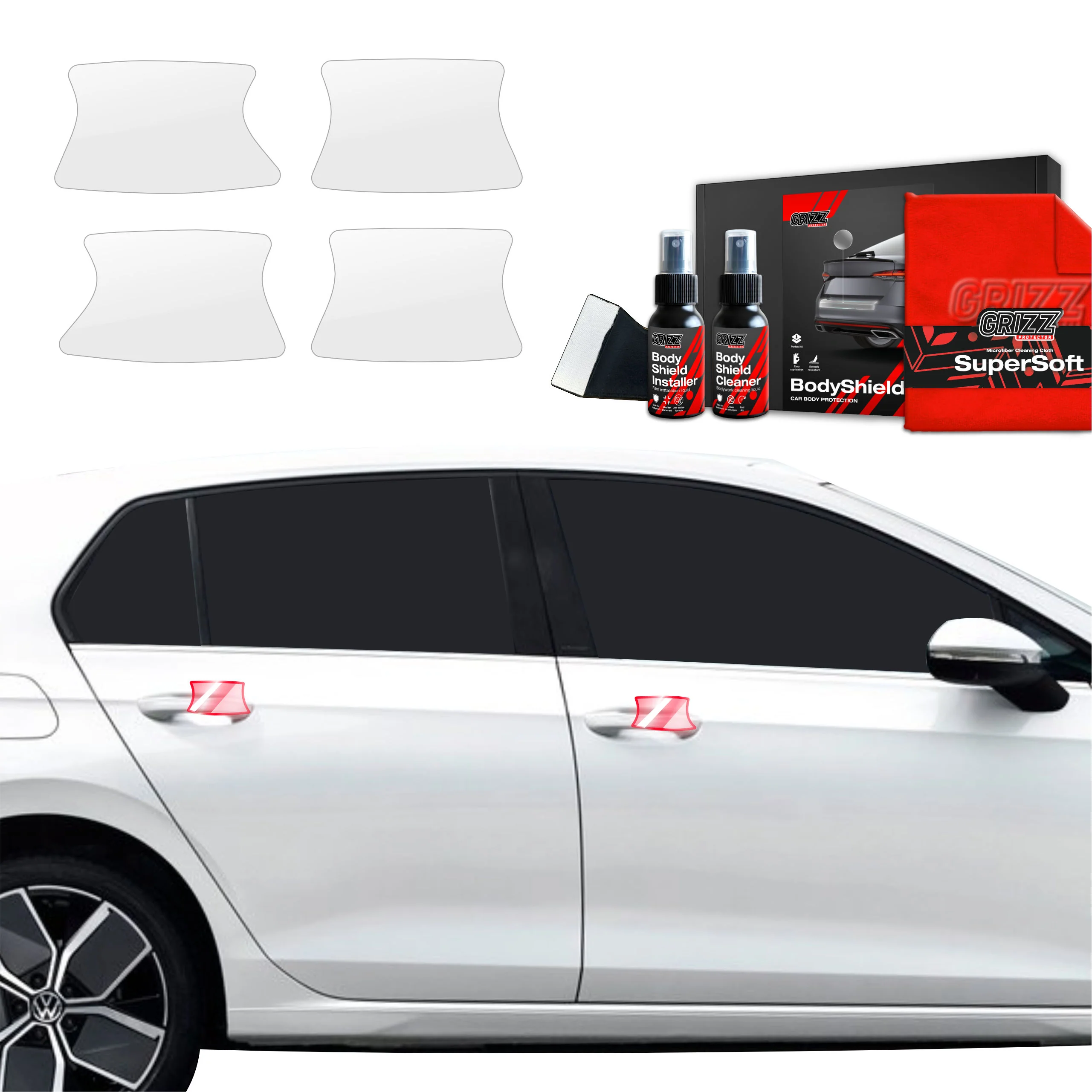 4in1 Schutzfolie für Türgriffmulden - Volkswagen VW Golf 8 Hatchback (2024-2026)