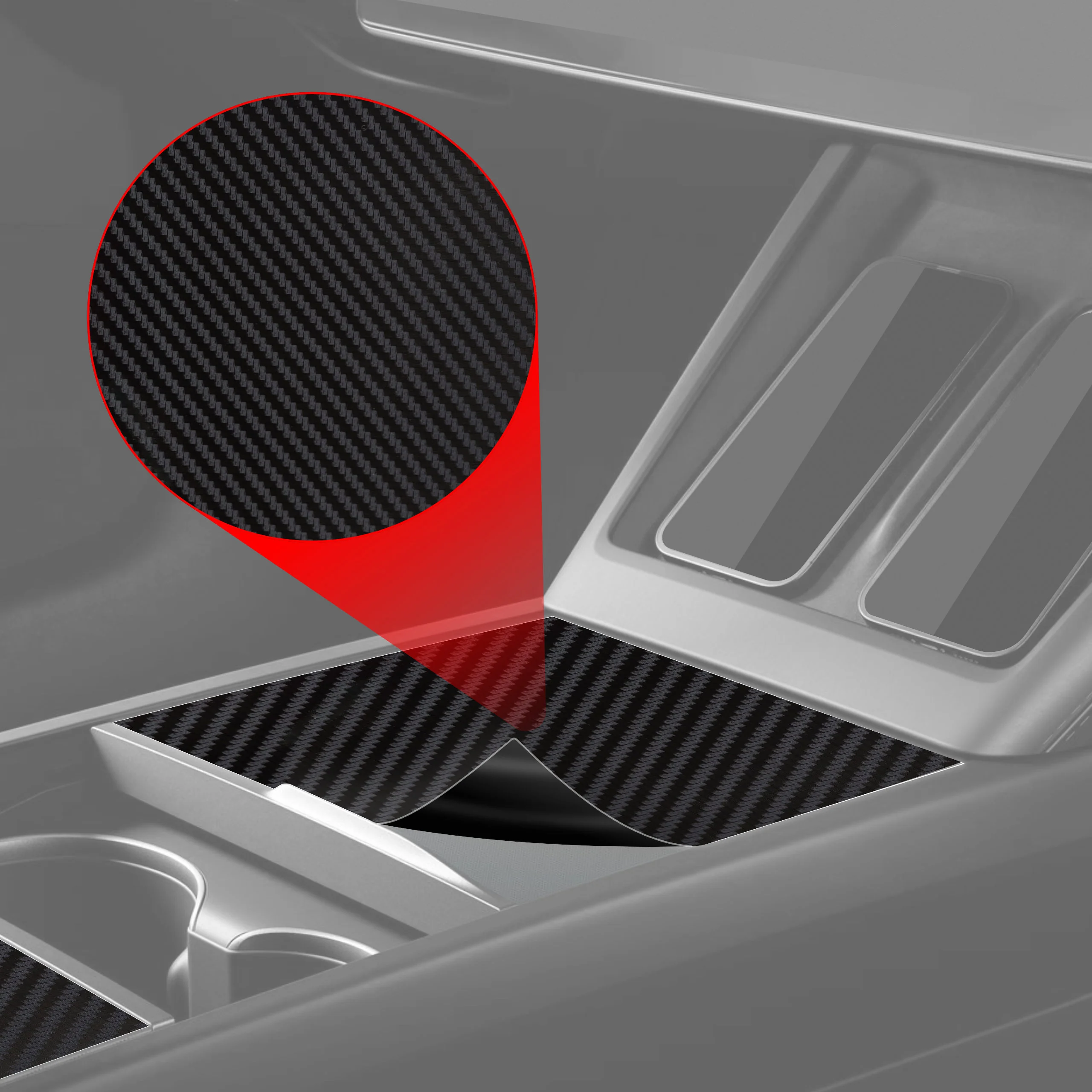 4in1 Schutzfolien für Mittelkonsole - Peugeot 508 (2010-2018) Carbon Optik Matt Antifingerprint - Image 8