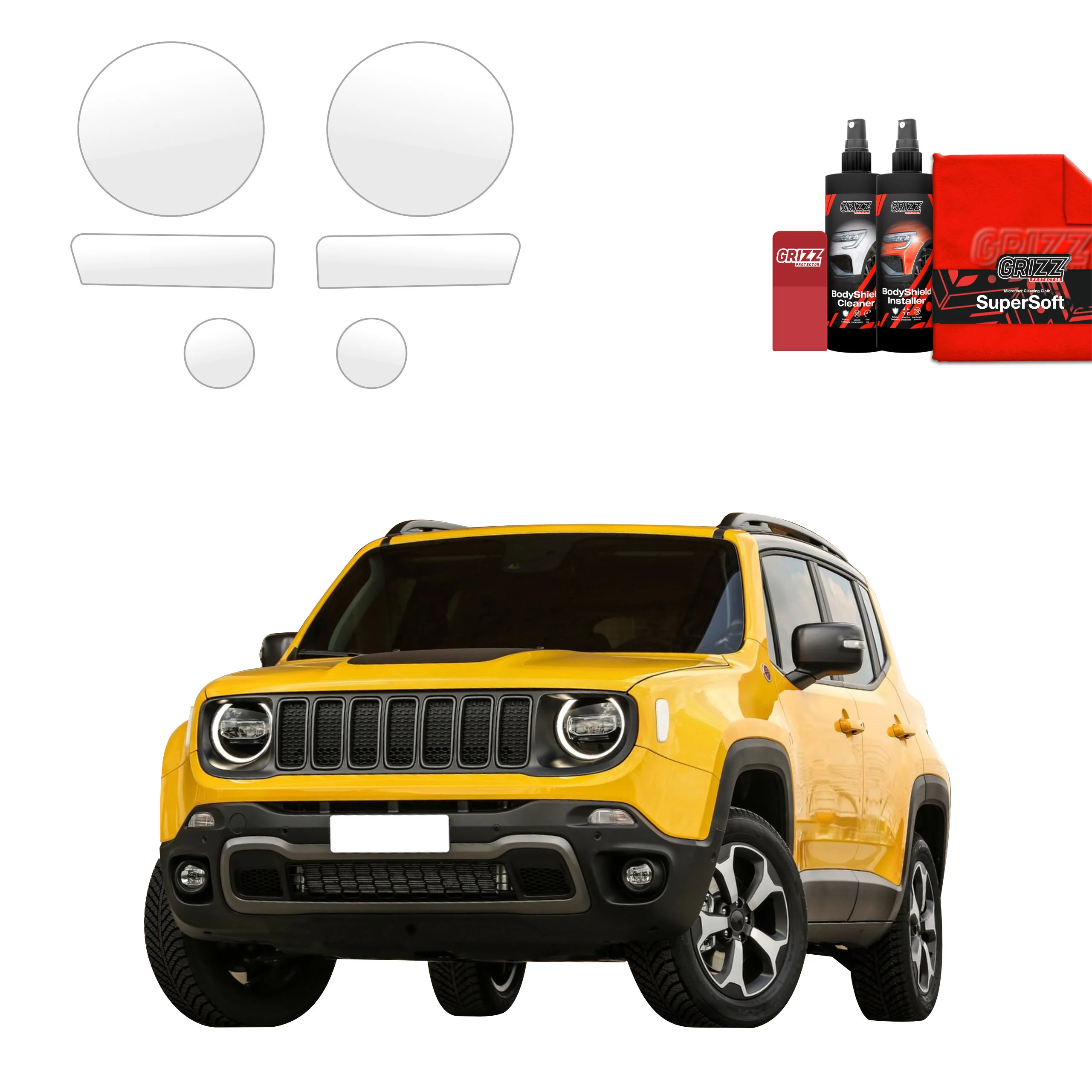 6in1 Schutzfolie für Scheinwerfer - Jeep Renegade (2022- 2025)(2015- 2019)