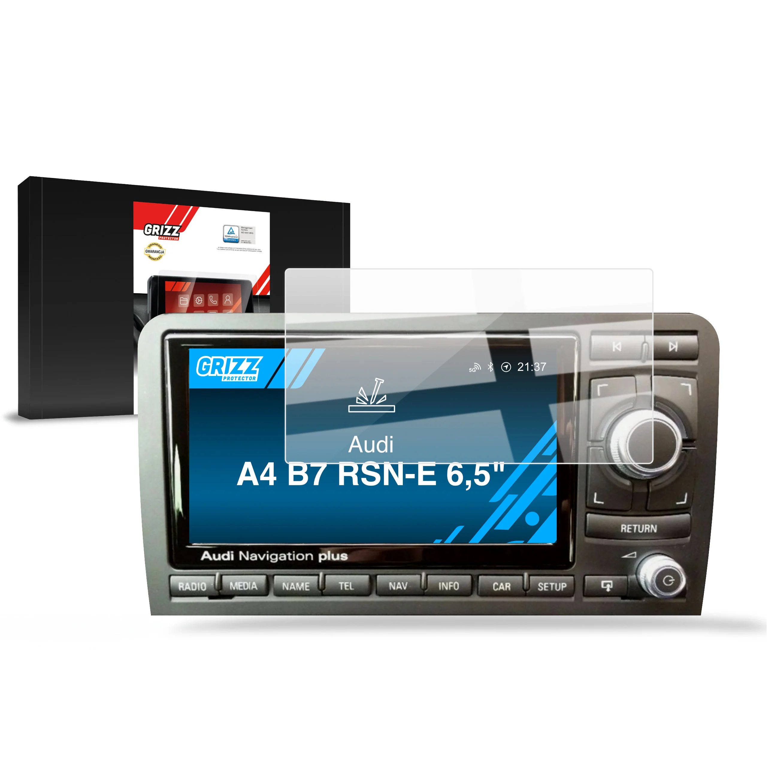 Displayschutzfolie für Audi A4 B7 RSN-E 6,5" (2004-2007) Navi Folie, Kratzfest, Klar - Image 9