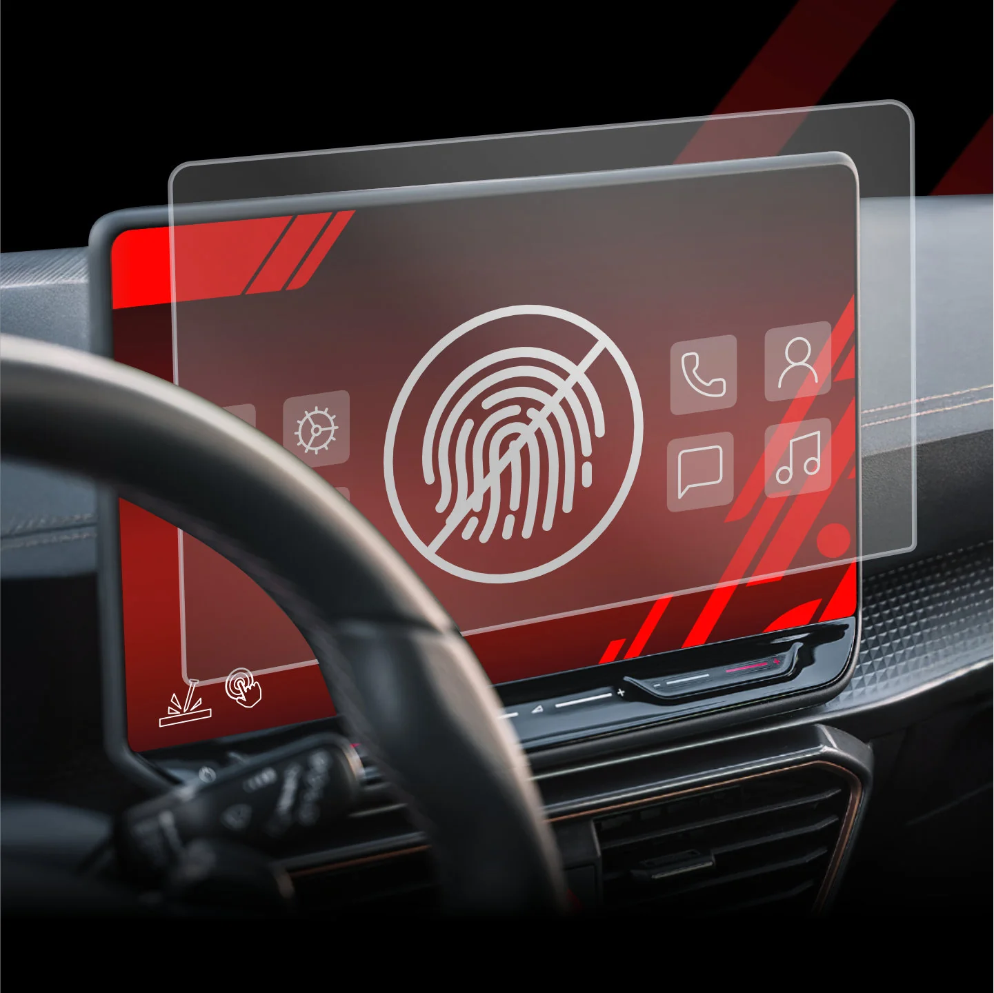 Displayschutzfolie für Audi A6 C7 MMI 8" (2012-2018) Anti-Fingerprint, Matt - Image 9