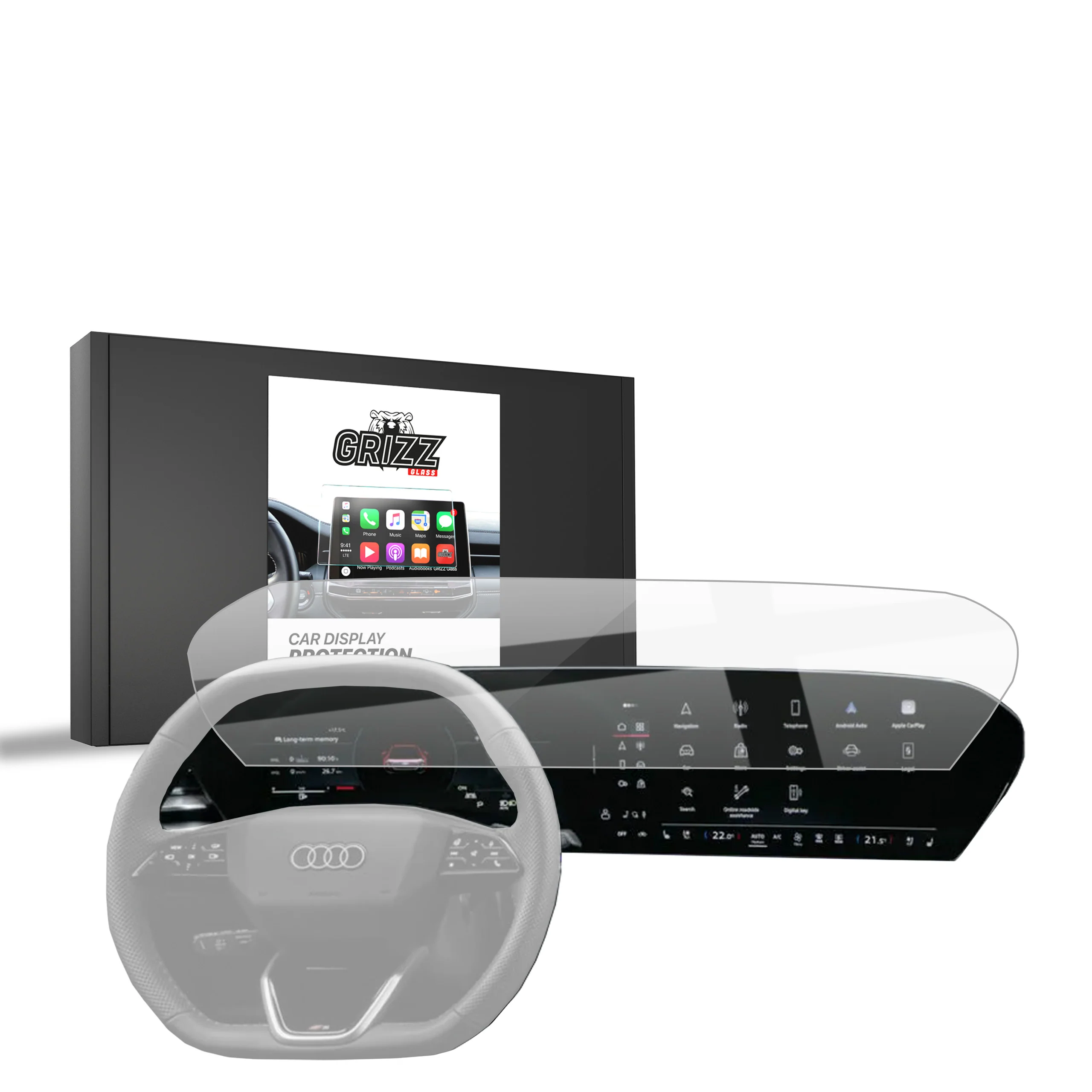 Displayschutzfolie für Audi Q5 14,5" (2025) Navi Folie, Kratzfest, Klar