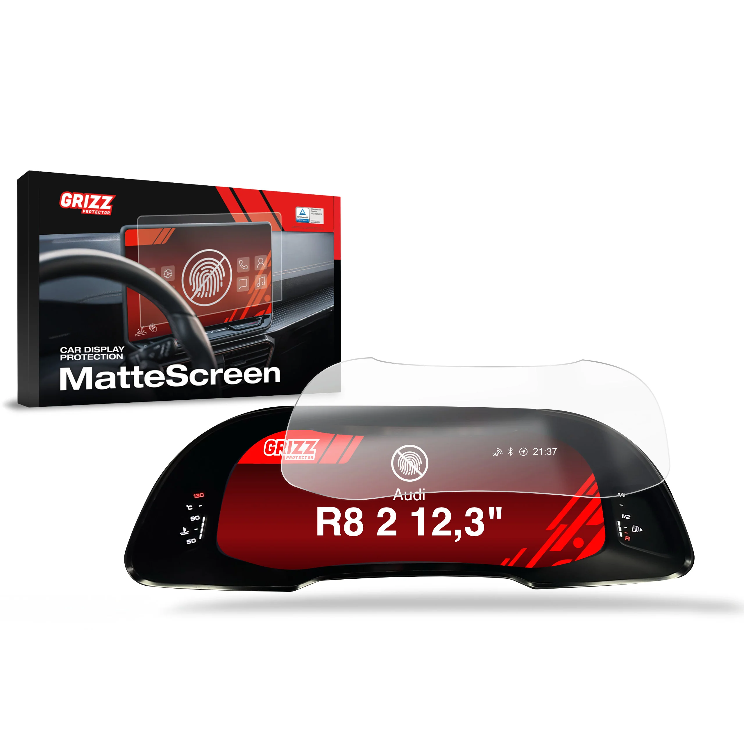 Displayschutzfolie für Audi R8 2 Virtual Cockpit 12,3" (2015-2023) Anti-Fingerprint, Matt