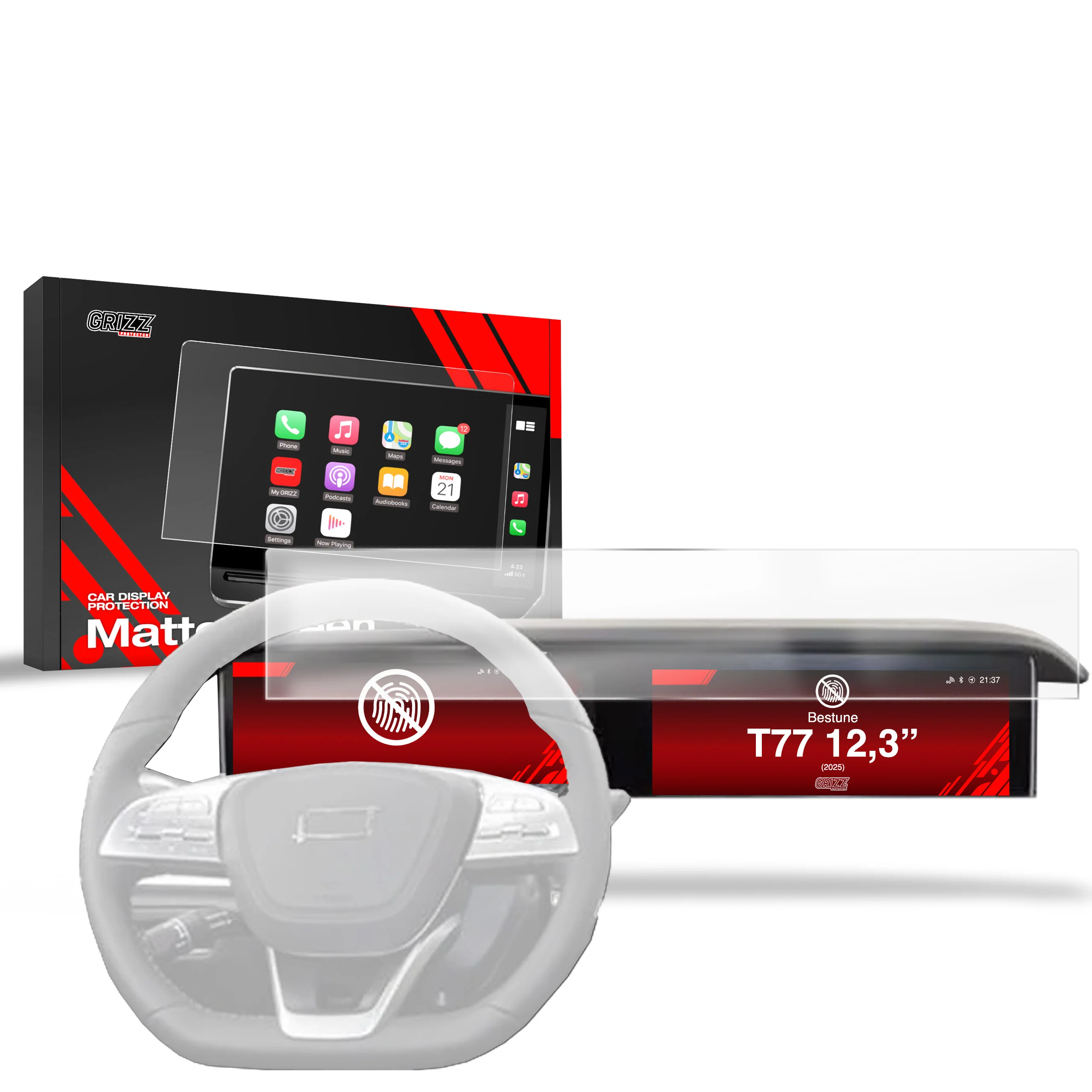 Displayschutzfolie für Bestune T77 12,3" (2025) Anti-Fingerprint, Matt