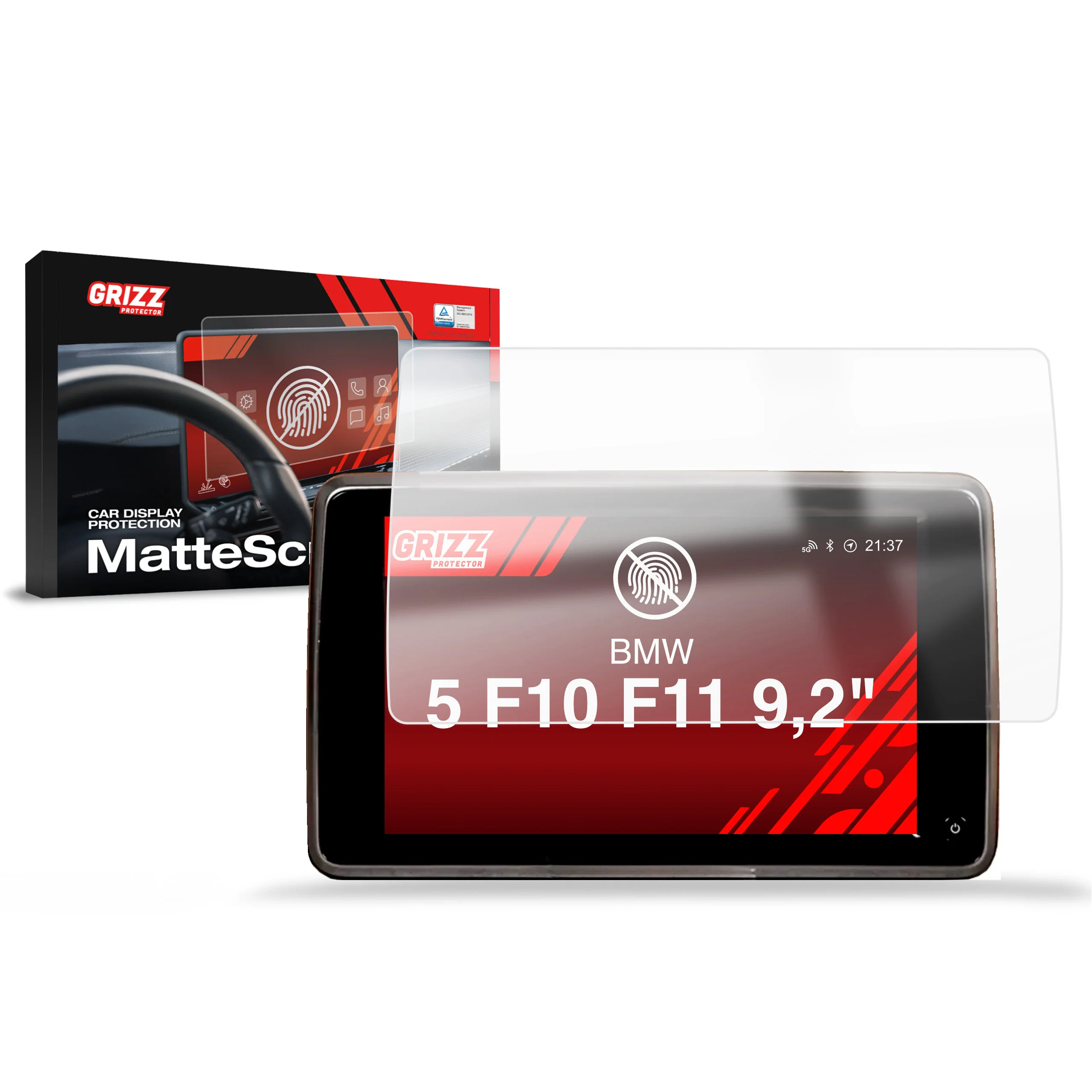 Displayschutzfolie für BMW 5 F10 F11 RSE 9,2" (2013-2017) Anti-Fingerprint, Matt