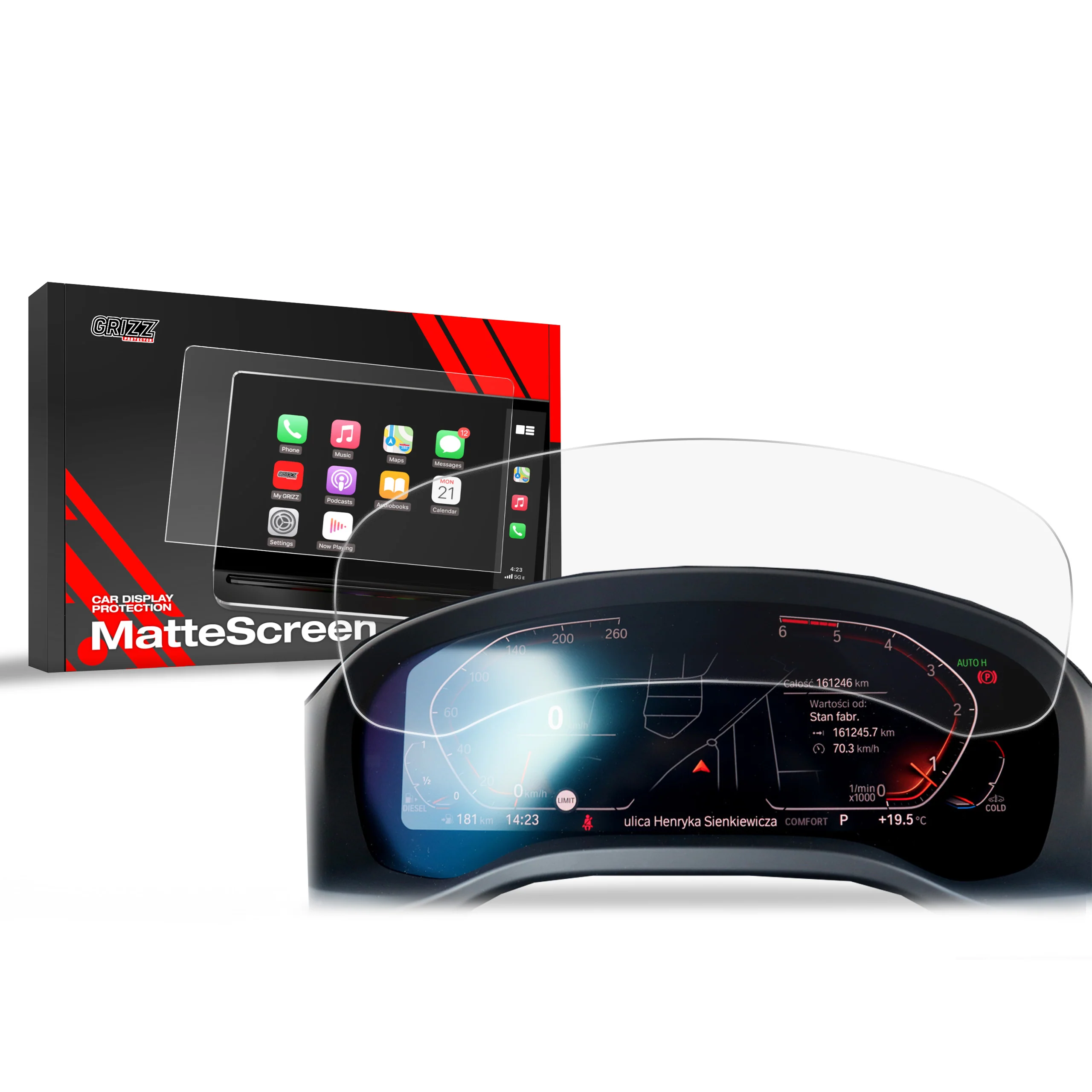 Displayschutzfolie für BMW X4 G02 Live Cockpit 12,25" (2018-2025) Anti-Fingerprint, Matt