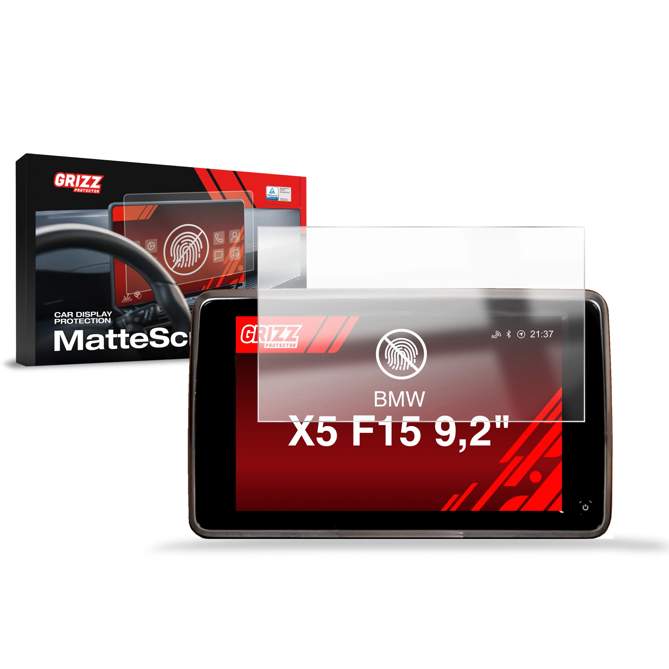 Displayschutzfolie für BMW X5 F15 RSE 9,2" (2013-2018) Anti-Fingerprint, Matt