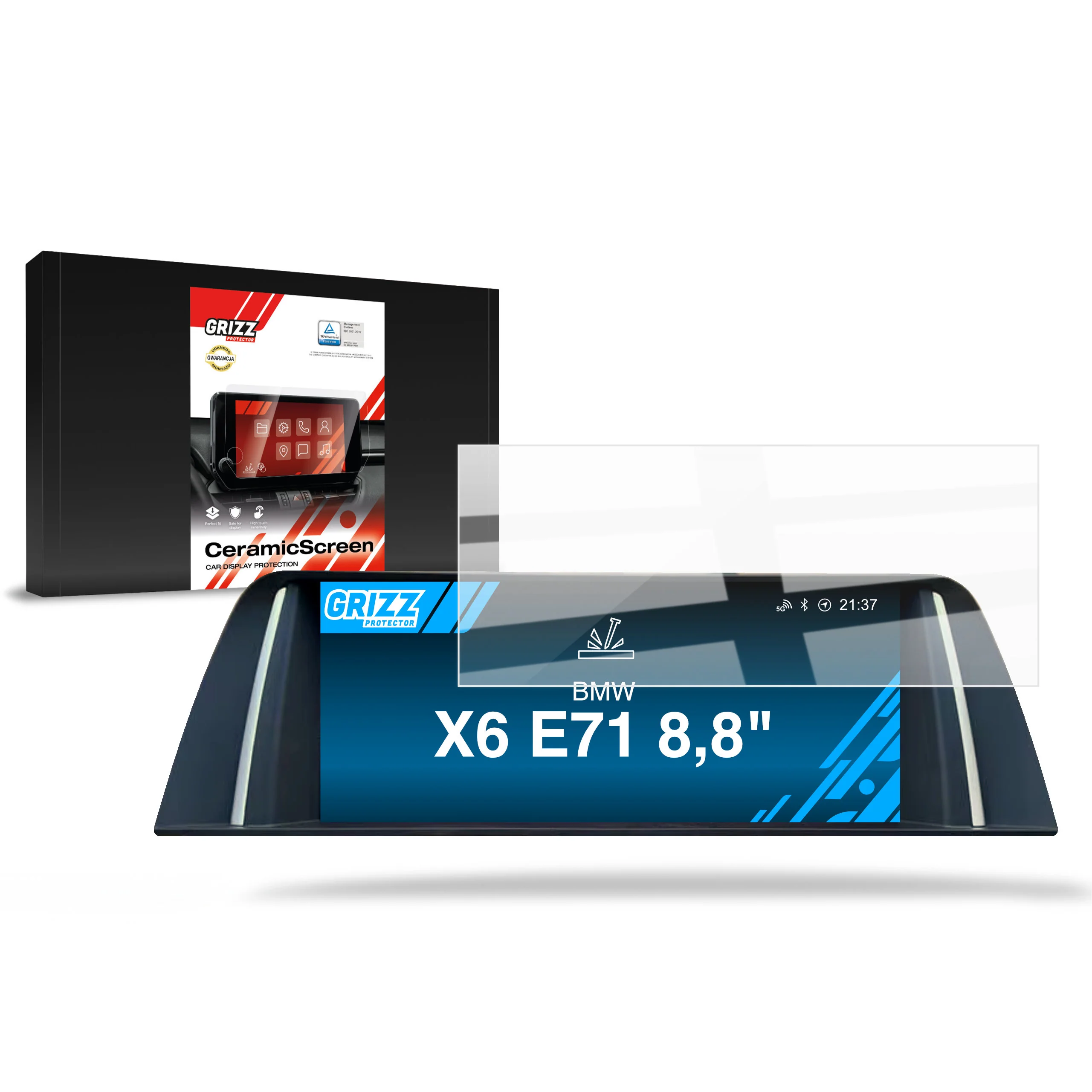 Displayschutzfolie für BMW X6 E71 8,8" (2007-2014) Navi Folie, Kratzfest, Klar - Image 9