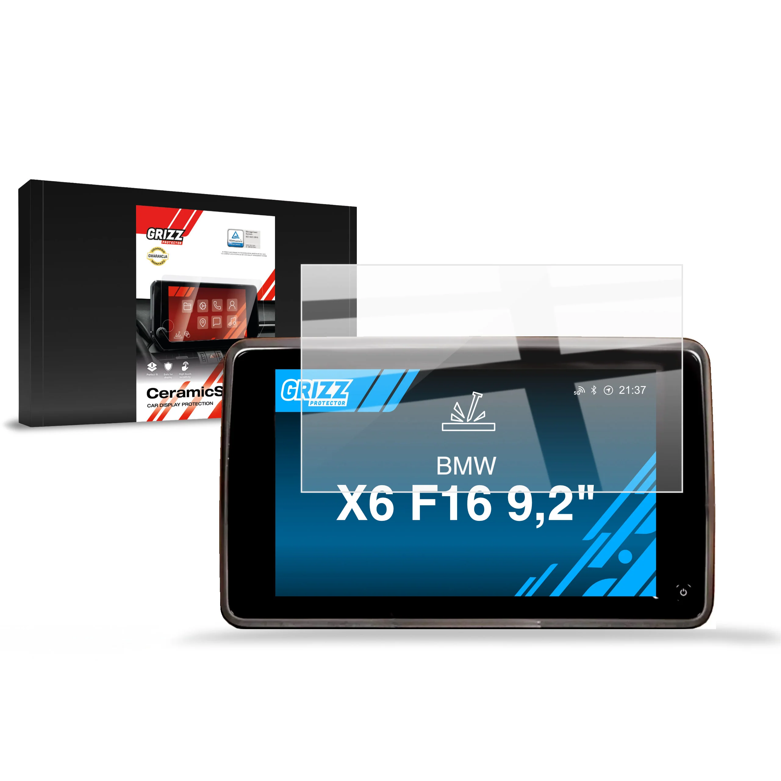 Displayschutzfolie für BMW X6 F16 RSE 9,2" (2014-2019) Navi Folie, Kratzfest, Klar