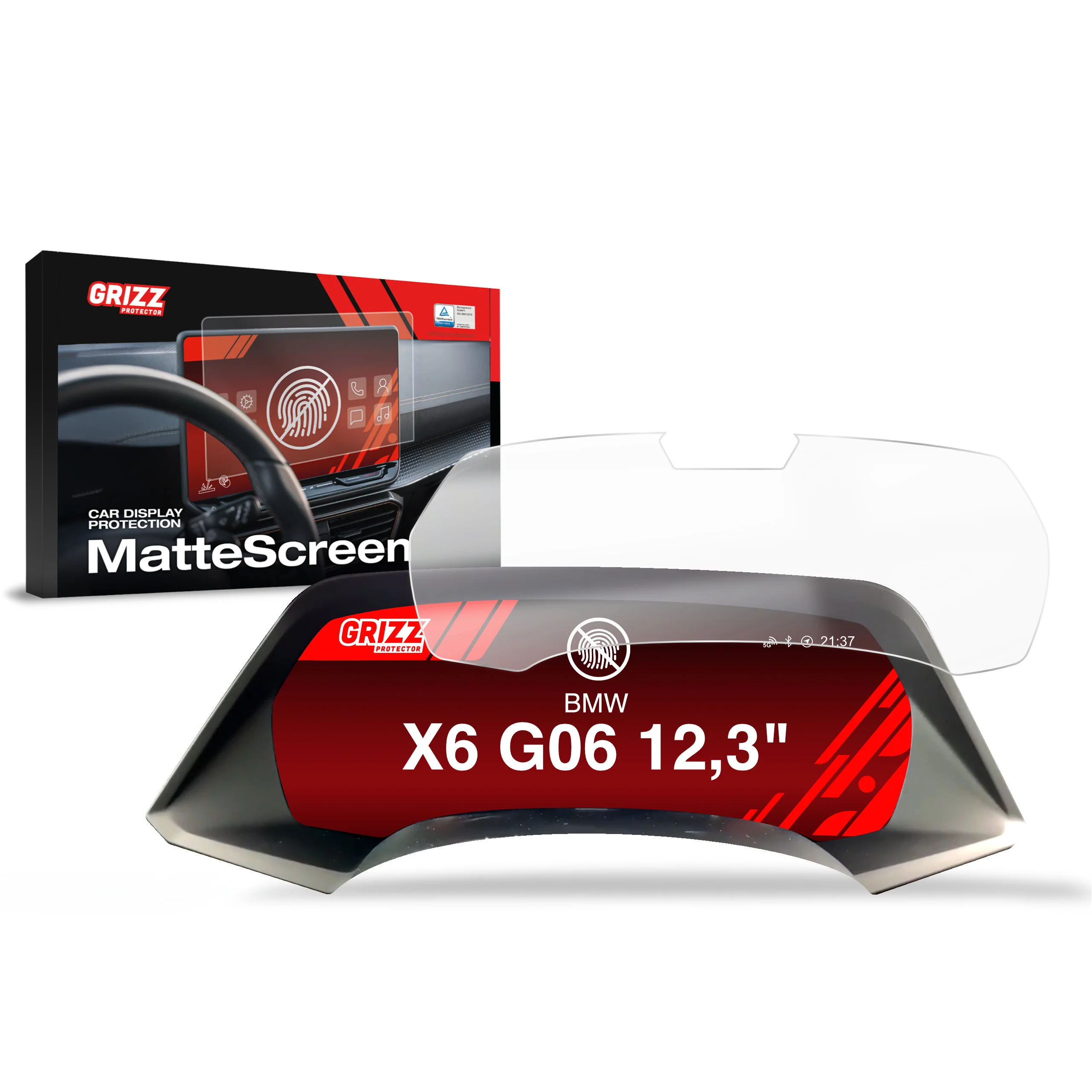 Displayschutzfolie für BMW X6 G06 Live Cockpit Sensor 12,3" (2019-2023) Anti-Fingerprint, Matt - Image 8