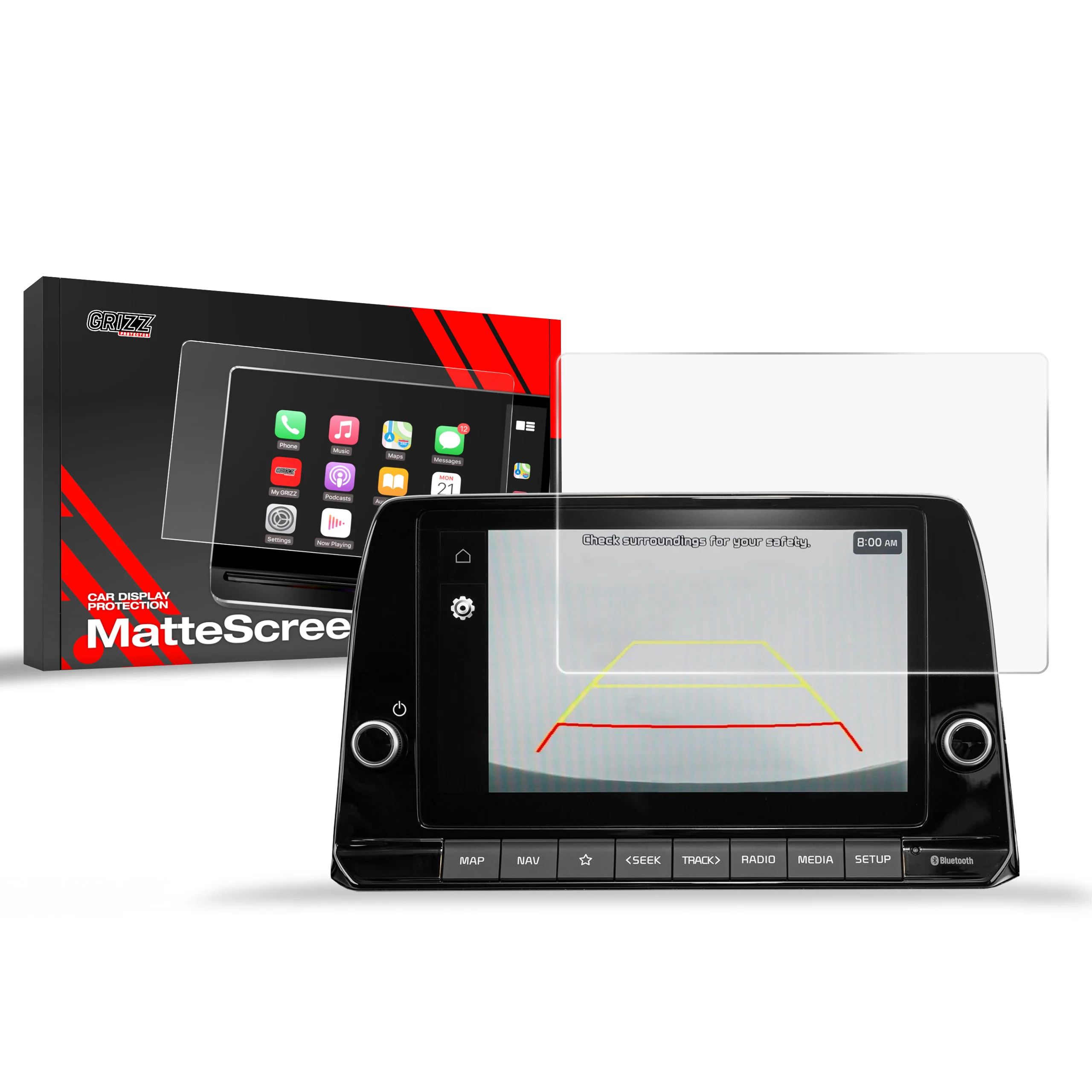 Displayschutzfolie für Kia Picanto 3 8" (2023-2025) Anti-Fingerprint, Matt