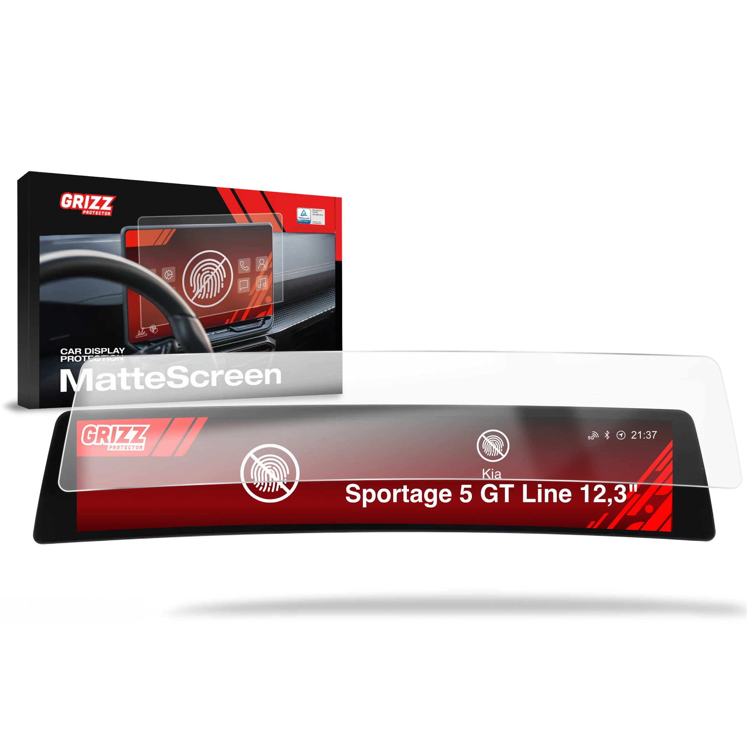 Displayschutzfolie für Kia Sportage 5 GT Line 12,3" (2021-2024) Anti-Fingerprint, Matt - Image 8