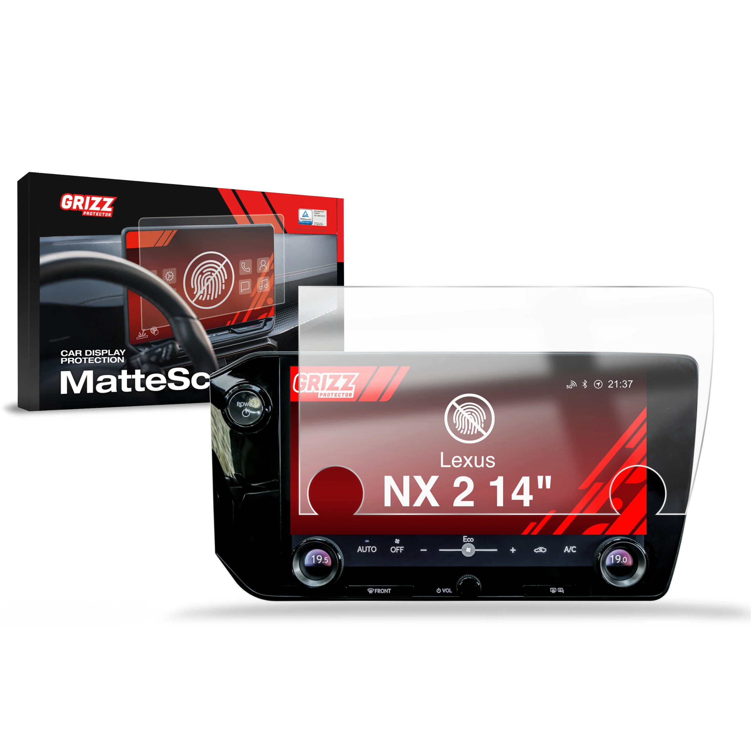 Displayschutzfolie für Lexus NX 2 14" (2021-2025) Anti-Fingerprint, Matt