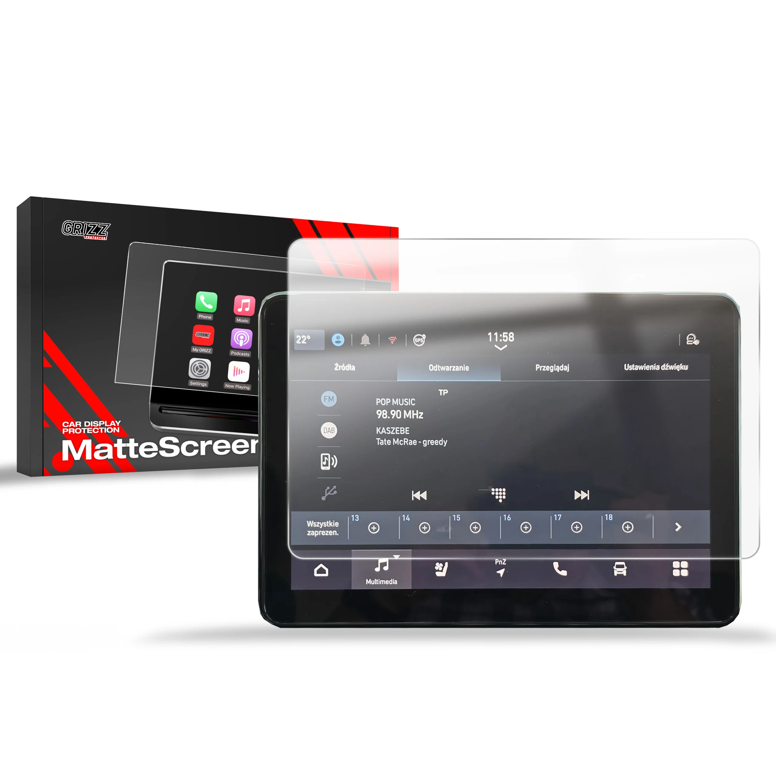 Displayschutzfolie für Peugeot Boxer 10" (2024-2025) Anti-Fingerprint, Matt