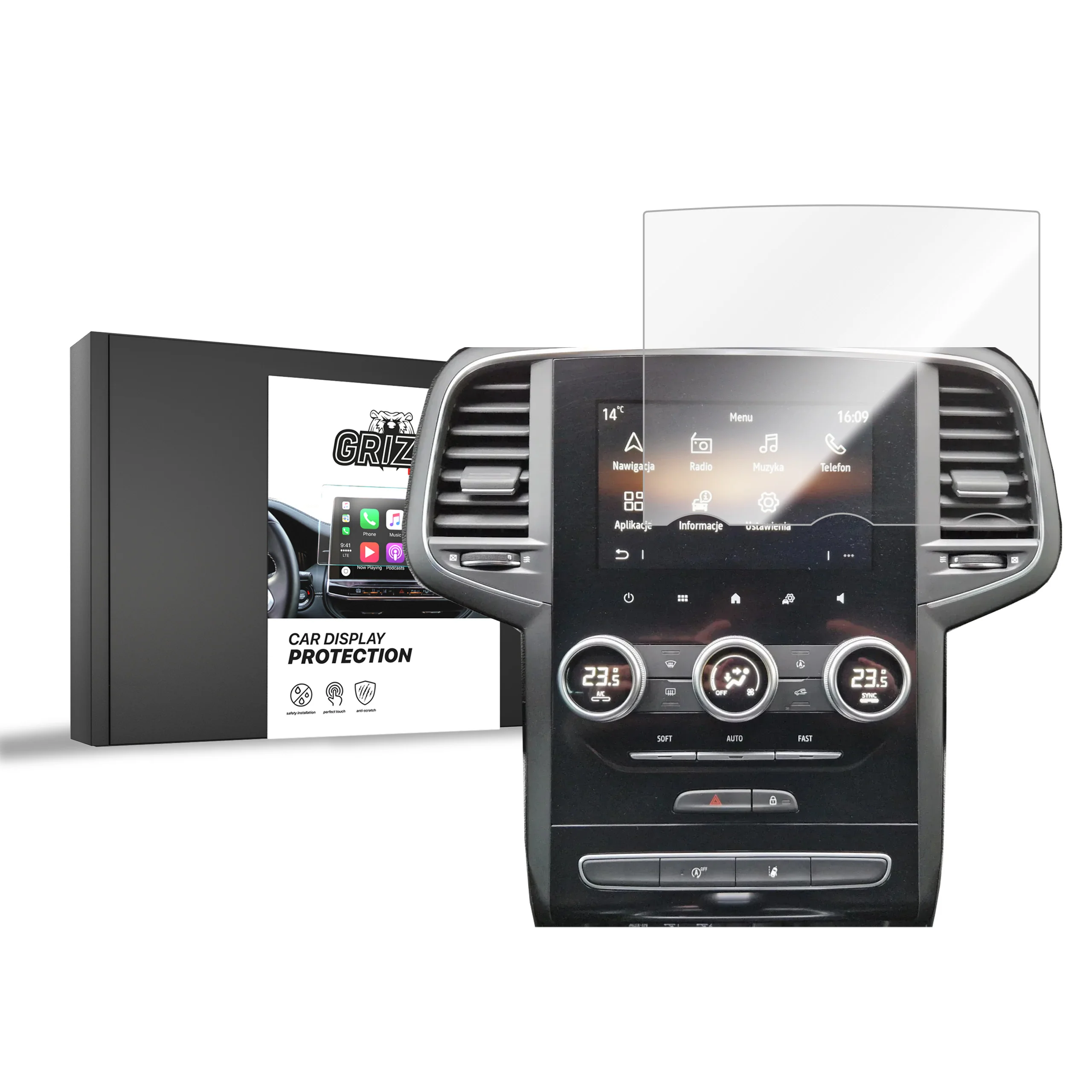 Displayschutzfolie für Renault Megane (2020-2024) Navi Folie, Kratzfest, Klar