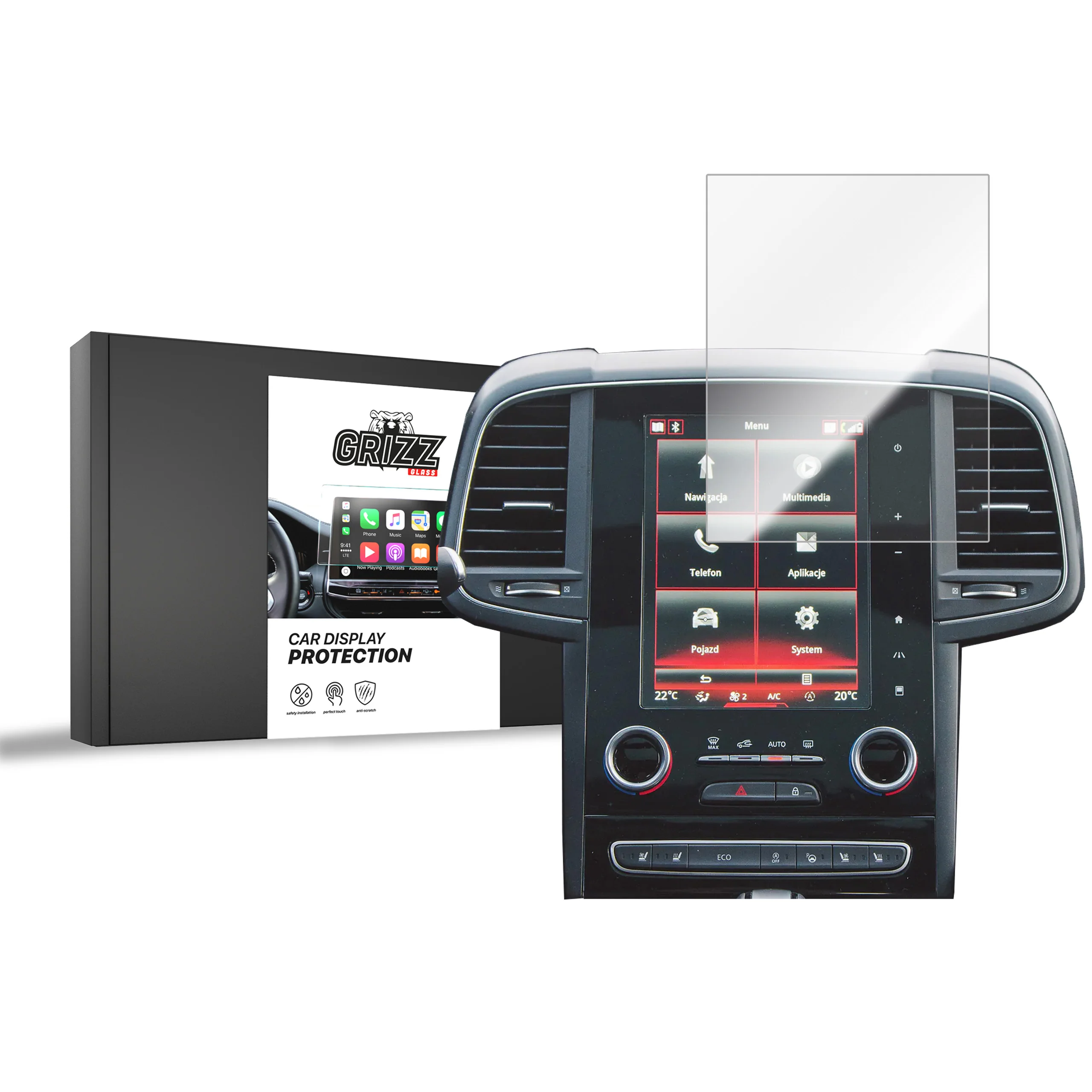 Displayschutzfolie für Renault Megane 4 8,7" (2016-2019) Navi Folie, Kratzfest, Klar