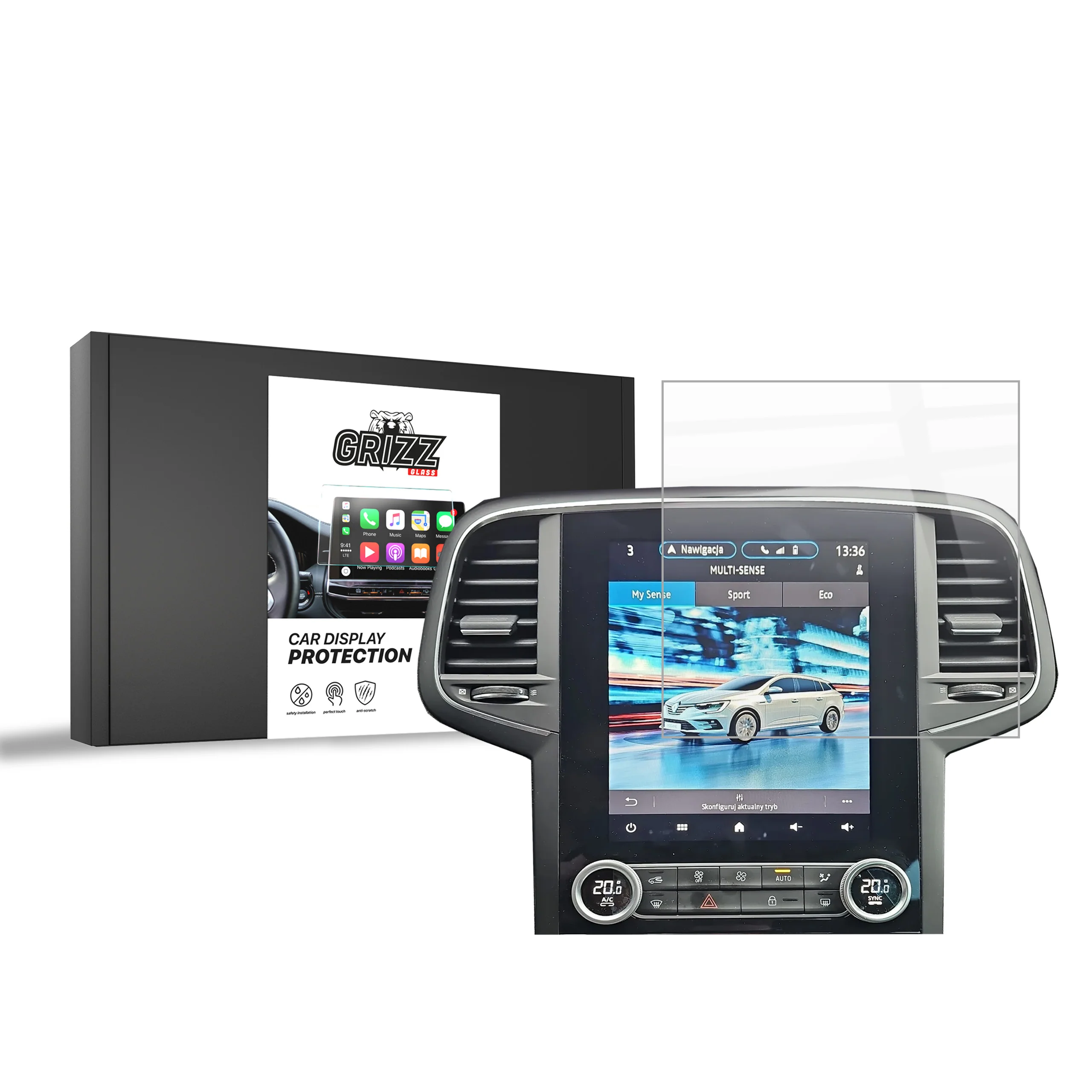 Displayschutzfolie für Renault Megane 4 9,3" (2020-2024) Navi Folie, Kratzfest, Klar