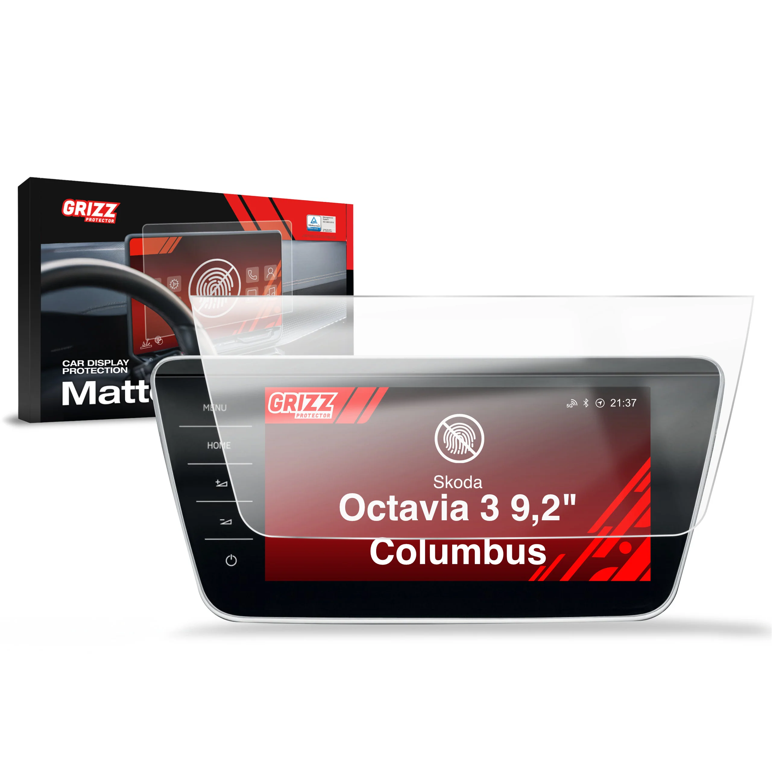 Displayschutzfolie für Skoda Octavia 3 9,2" Columbus (2017-2020) Anti-Fingerprint, Matt - Image 8