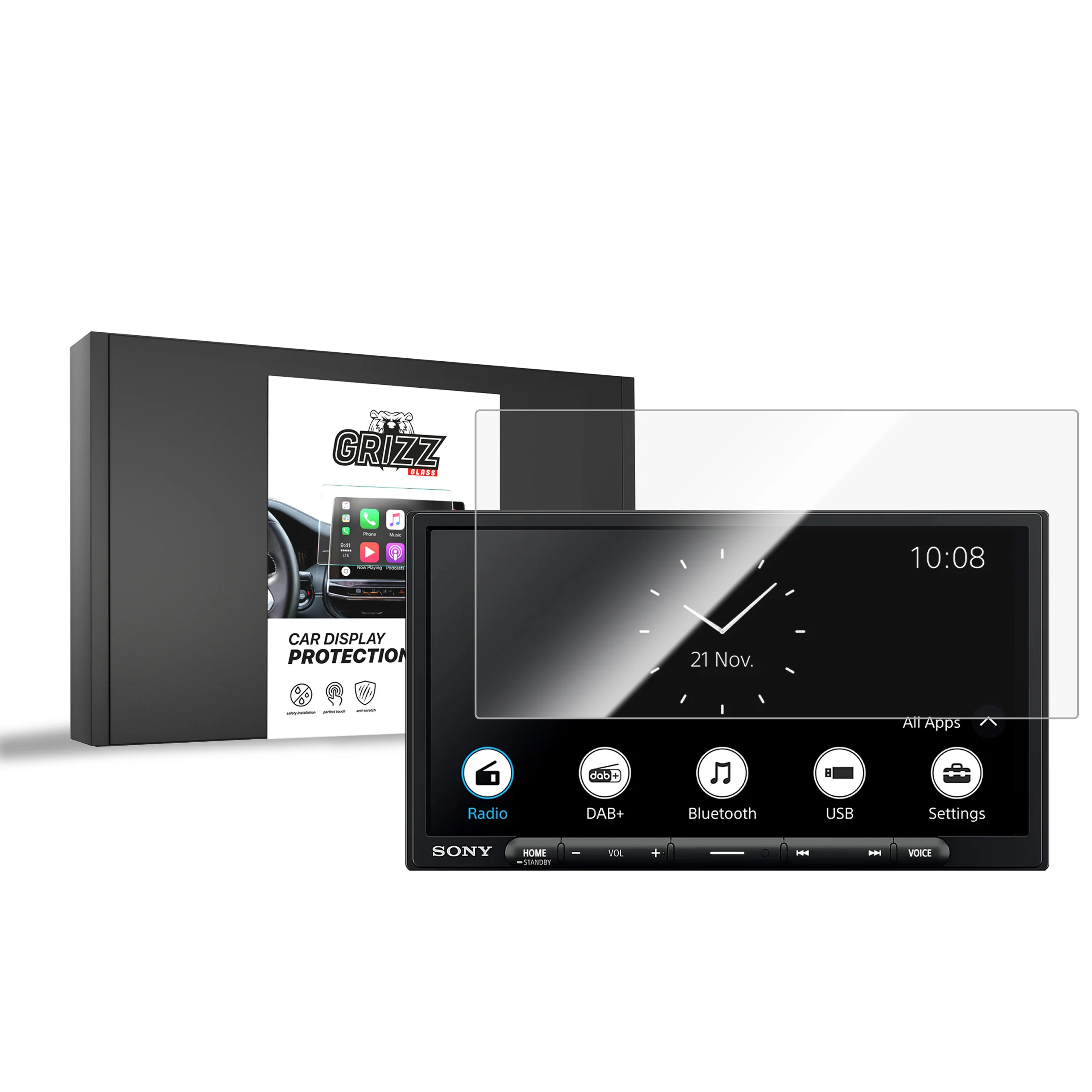 Displayschutzfolie für Sony XAV-AX4050 6,95" 2DIN Navi Folie, Kratzfest, Klar