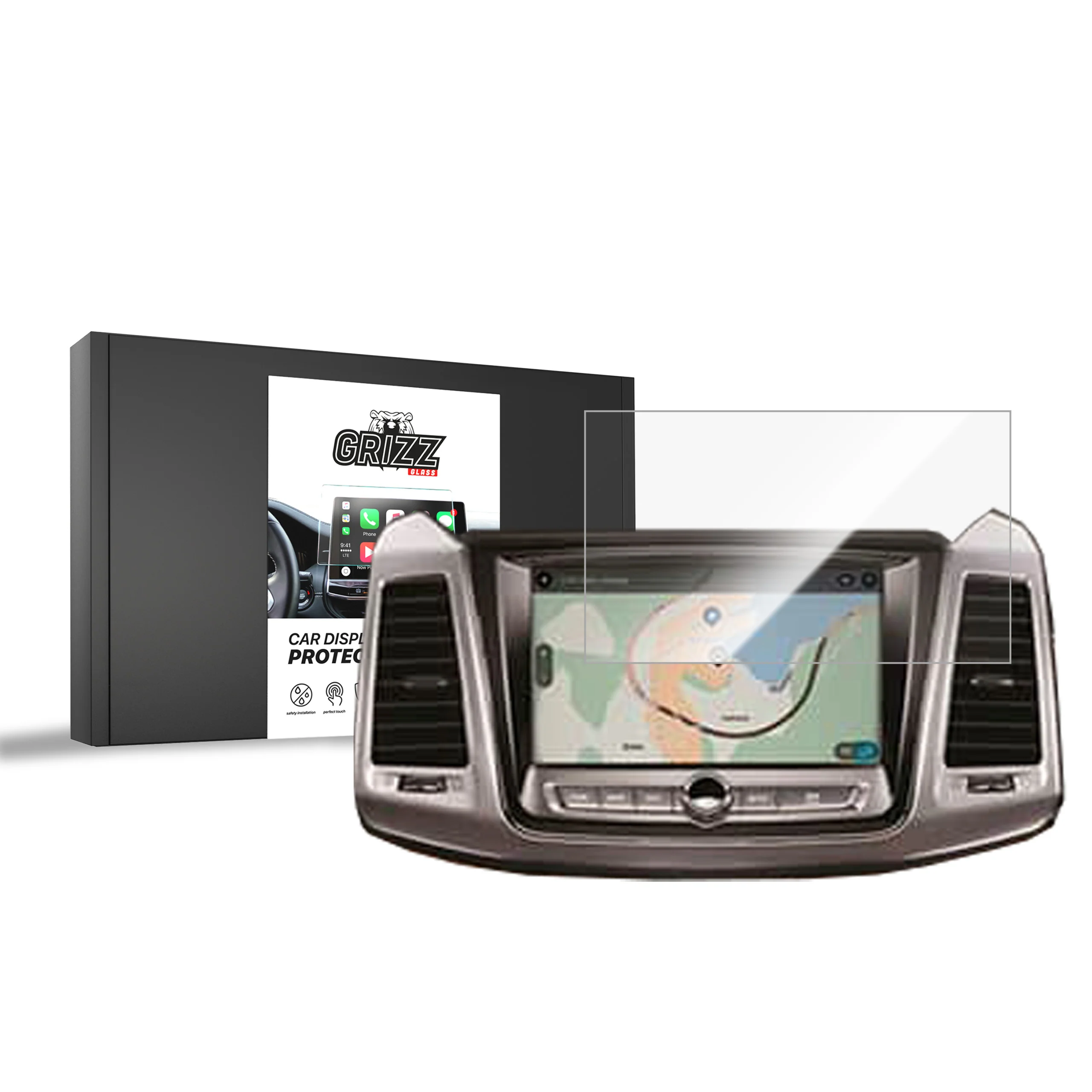 Displayschutzfolie für SsangYong Musso Grand 8" (2023-2026) Navi Folie, Kratzfest, Klar