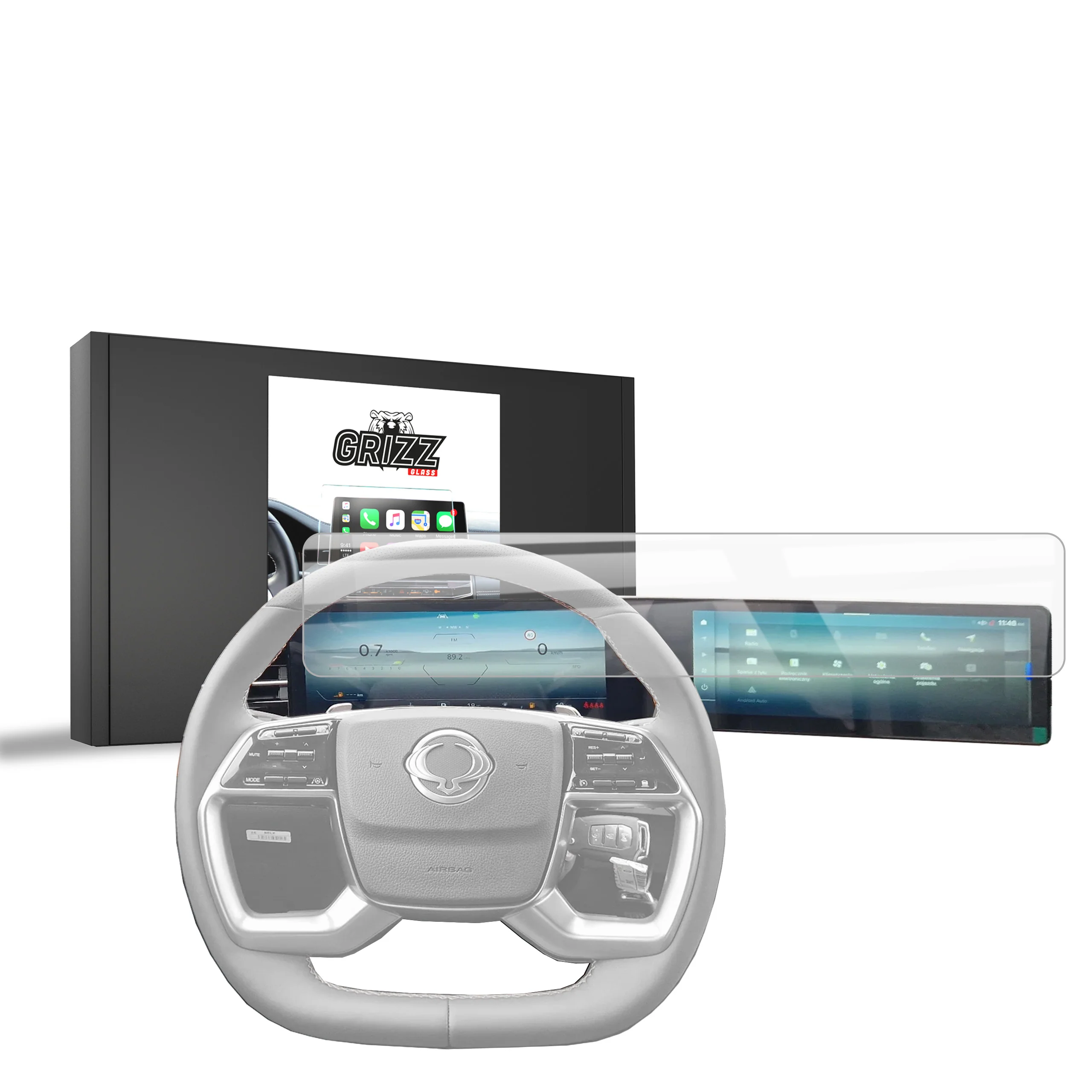 Displayschutzfolie für SsangYong Torres EVX 12,3" (2024-2025) Navi Folie, Kratzfest, Klar