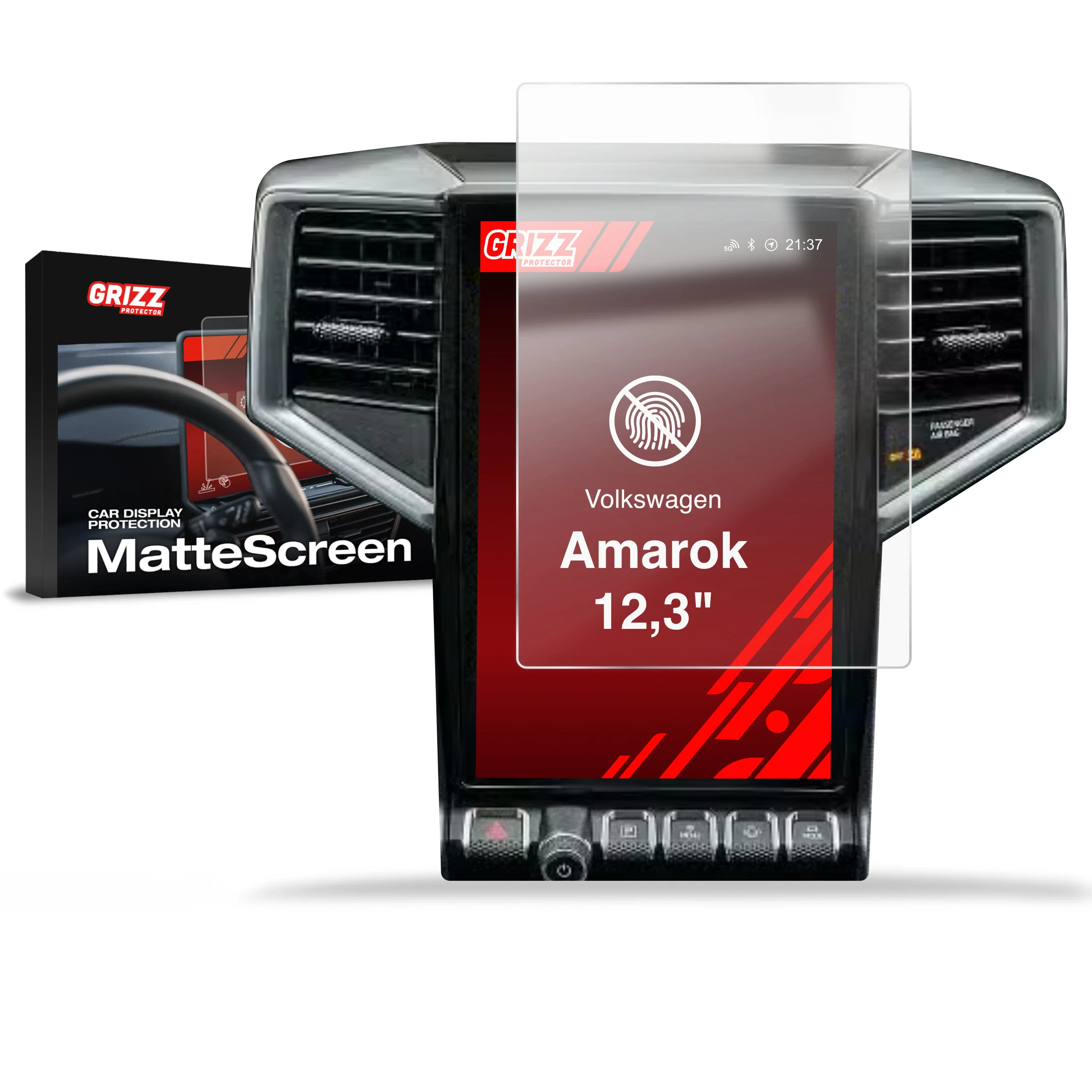 Displayschutzfolie für Volkswagen VW Amarok 12,3" (2023-2025) Anti-Fingerprint, Matt - Image 8