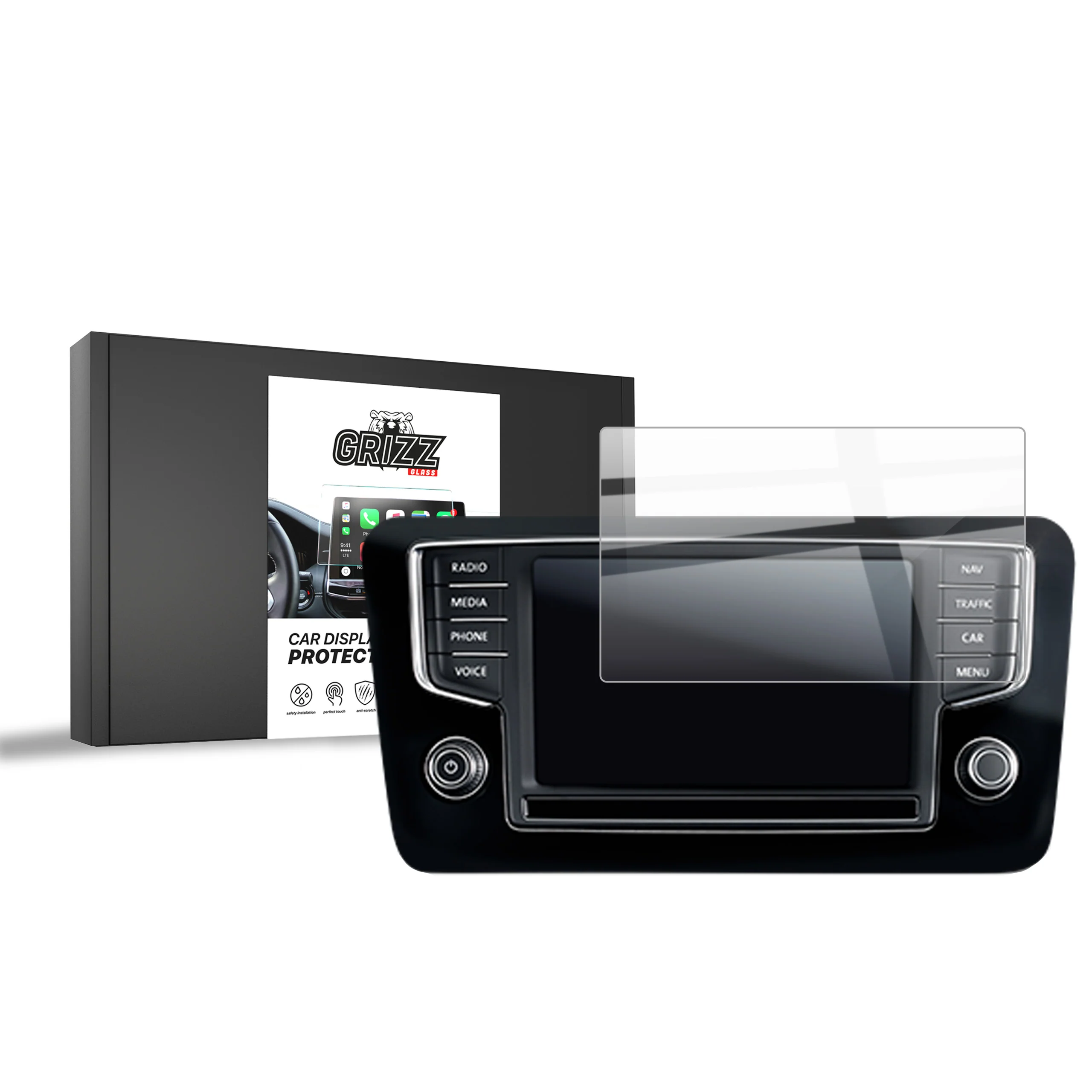 Displayschutzfolie für Volkswagen VW Tiguan 2 Discover Media (2017-2019) Navi Folie, Kratzfest, Klar