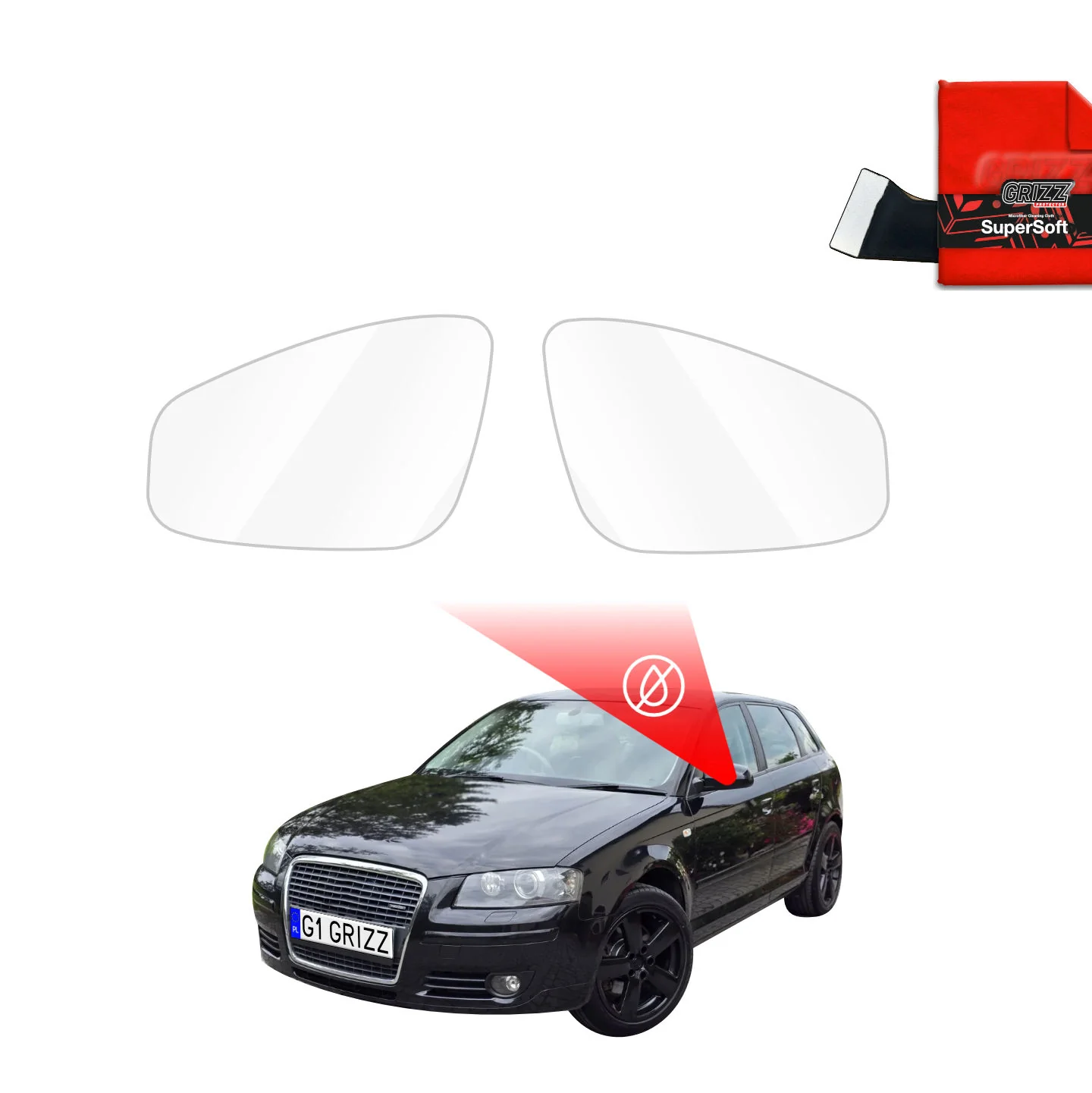 Regenschutzfolie für Außenspiegel - Audi A3 8P Hatchback 5D (2003-2008)